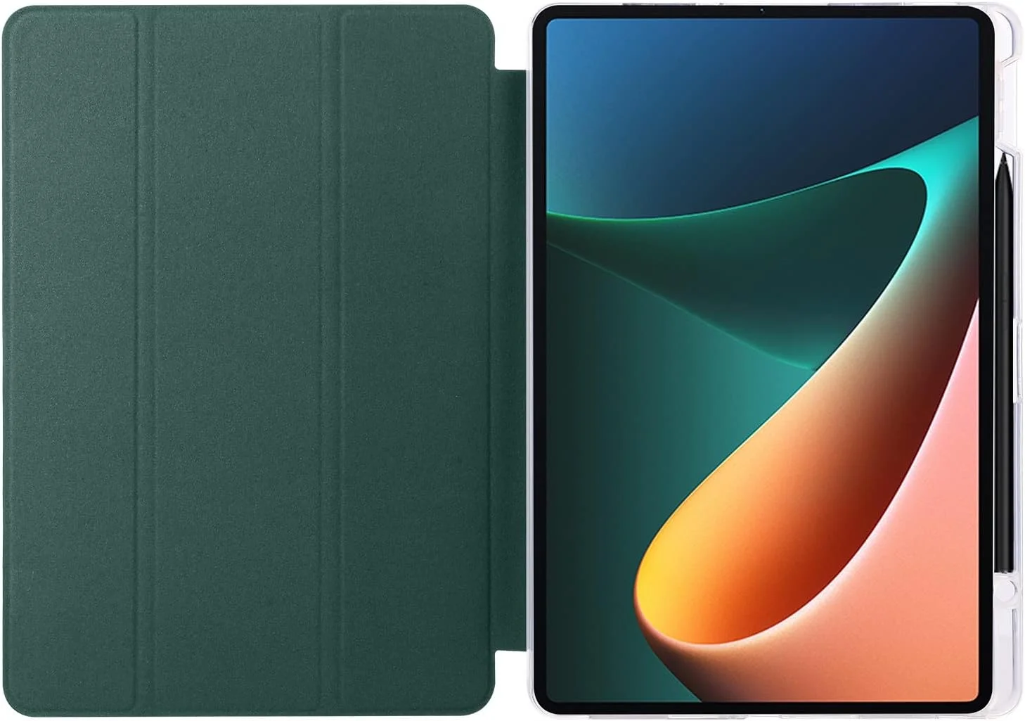 کیف محافظ تبلت سازگار با شیائومی پد 5/پد 5 پرو 11 اینچ، باریک، سبک، محافظ هوشمند، ضد ضربه با پوشش پشتی شفاف و جای قلم کیف محافظ تبلت سازگار با شیائومی پد 5/پد 5 پرو 11 اینچ، باریک، سبک، محافظ هوشمند، ضد ضربه با پوشش پشتی شفاف و جای قلم