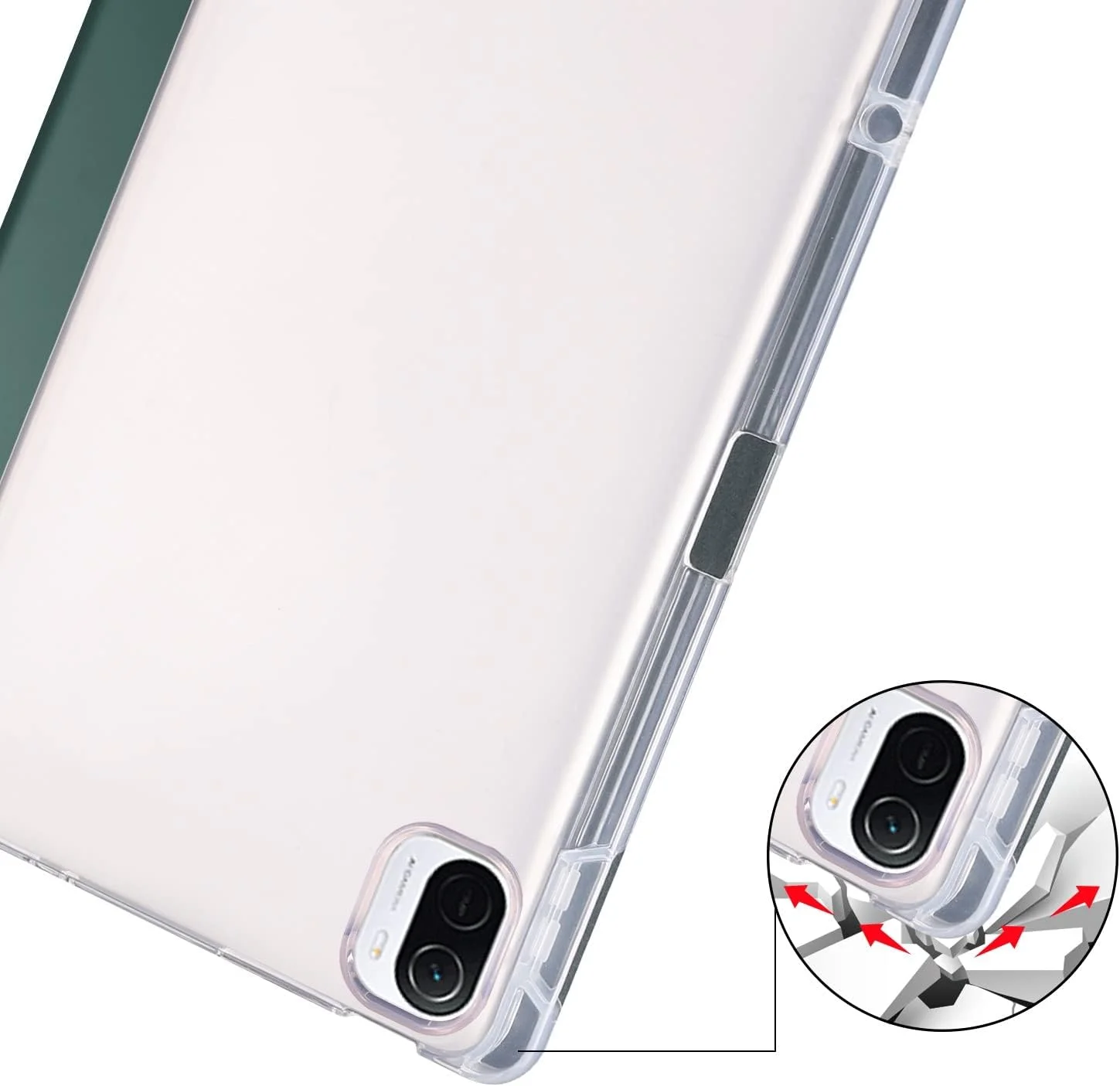 کیف محافظ تبلت سازگار با شیائومی پد 5/پد 5 پرو 11 اینچ، باریک، سبک، محافظ هوشمند، ضد ضربه با پوشش پشتی شفاف و جای قلم کیف محافظ تبلت سازگار با شیائومی پد 5/پد 5 پرو 11 اینچ، باریک، سبک، محافظ هوشمند، ضد ضربه با پوشش پشتی شفاف و جای قلم