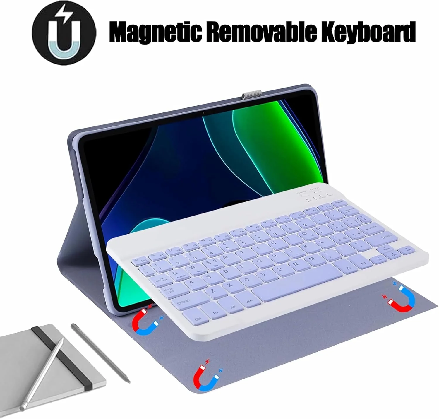 کیبورد مناسب برای تبلت شیائومی Redmi Pad 2 با اندازه 10.95 اینچ (مدل 2025)، کیبورد بلوتوثی بیسیم جداشدنی با کاور استند مغناطیسی برای شیائومی Redmi Pad 2 با اندازه 10.95 اینچ کیبورد مناسب برای تبلت شیائومی Redmi Pad 2 با اندازه 10.95 اینچ (مدل 2025)، کیبورد بلوتوثی بیسیم جداشدنی با کاور استند مغناطیسی برای شیائومی Redmi Pad 2 با اندازه 10.95 اینچ