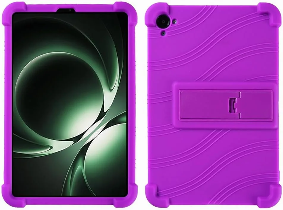 کاور تبلت کودکانه Gruattreay سازگار با شیائومی Redmi K Pad 8.8 اینچ 2025 [مناسب کودکان] کاور سیلیکونی نرم ضخیم با 4 گوشه تقویت شده و ضد ضربه به همراه استند چند زاویه ای (بنفش)