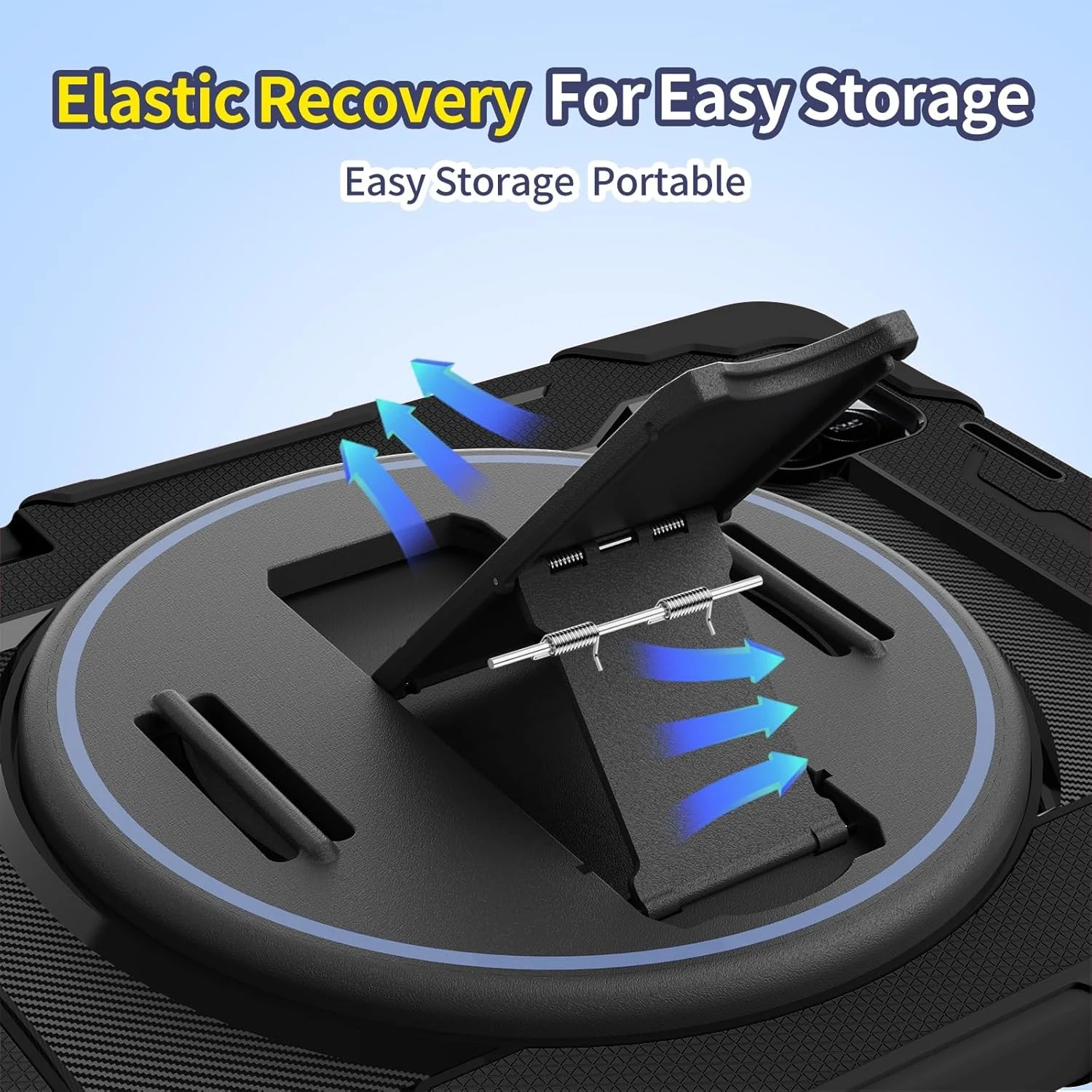 کاور تبلت کودکانه سازگار با شیائومی پد 6S Pro 12.4 اینچ مدل 2024، پایه الاستیک چند زاویه ای + بند دستی چرخان 360 درجه، پوسته مقاوم در برابر شکستگی سه در یک، ضد ضربه، دارای بند شانه