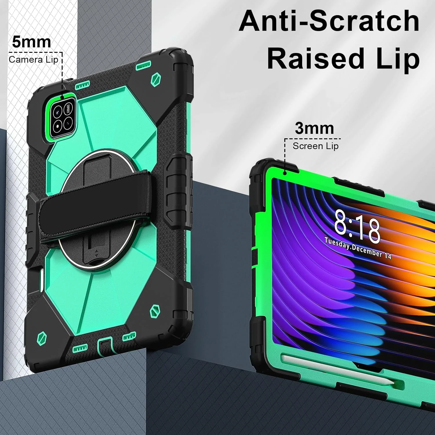 کیف تبلت رباتی nincyee برای شیائومی پوکو پد 12.1 اینچ 2024، کاور سیلیکونی رنگین کمانی ضد ضربه 3 در 1 با جای مداد، بند شانه، بند دستی، پایه تاشو برای کودکان کیف تبلت رباتی nincyee برای شیائومی پوکو پد 12.1 اینچ 2024، کاور سیلیکونی رنگین کمانی ضد ضربه 3 در 1 با جای مداد، بند شانه، بند دستی، پایه تاشو برای کودکان