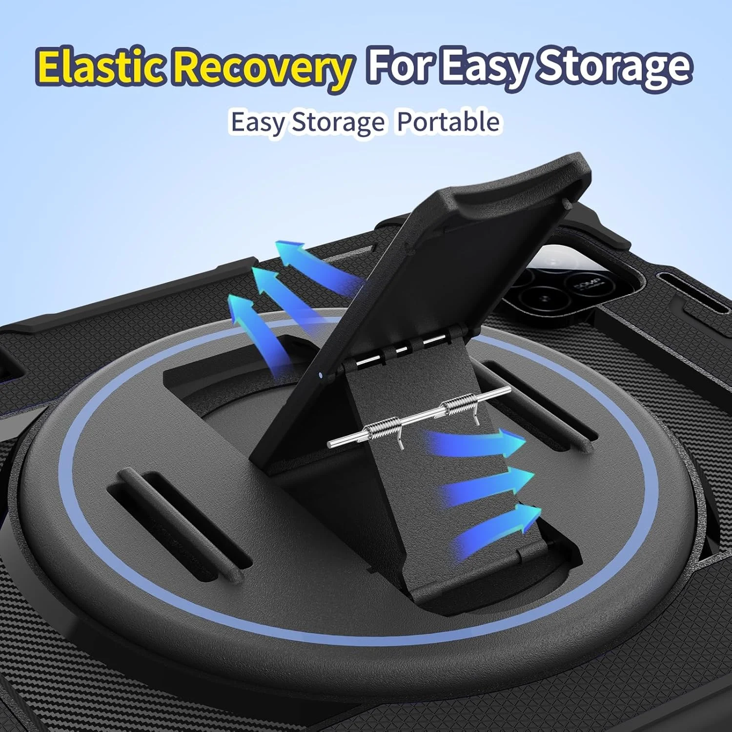 کاور تبلت کودکانه سازگار با شیائومی Redmi Pad7/Pad7 Pro 11.2 اینچ نسخه 2024، براکت الاستیک چند زاویه ای + بند دستی چرخان 360 درجه، پوسته مقاوم در برابر شکستگی سه در یک، ضد ضربه، شو