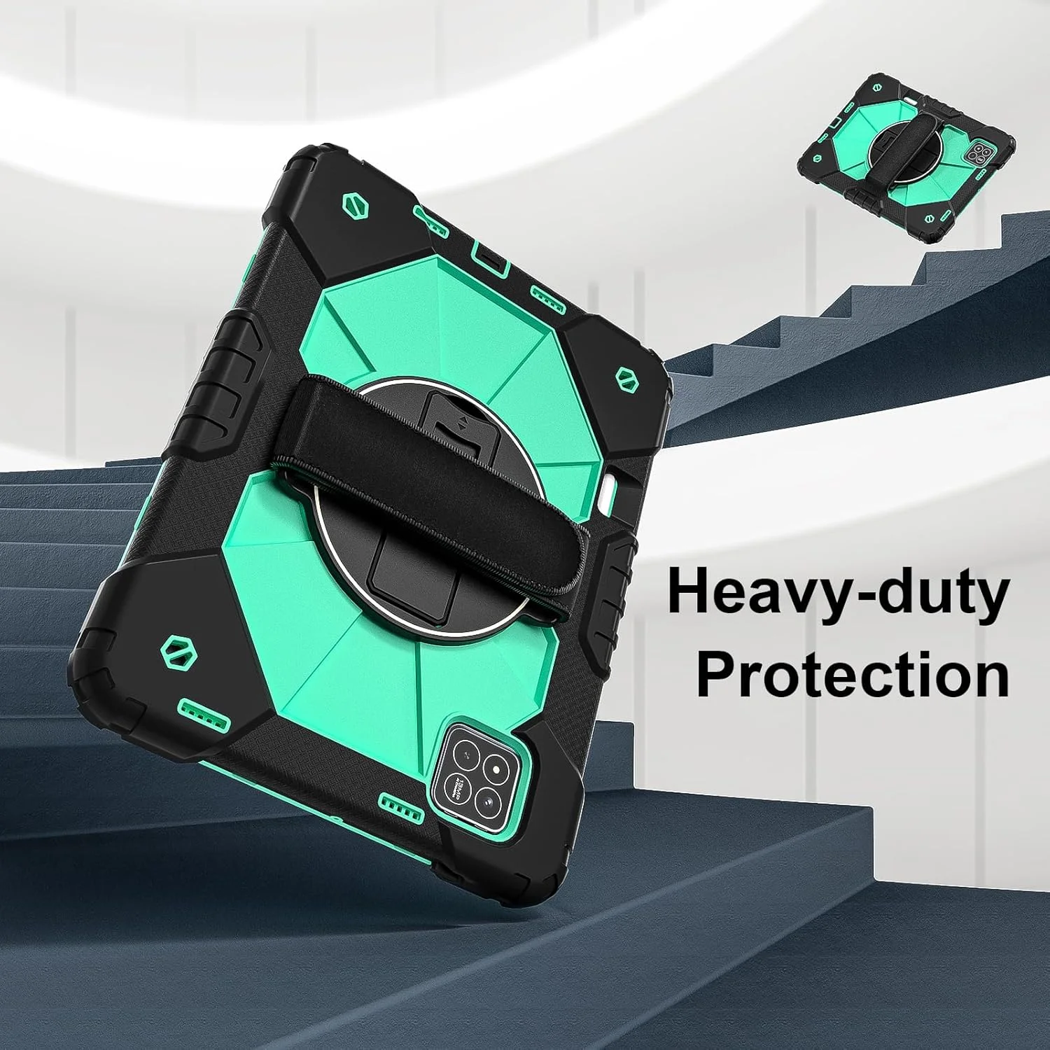 کیف تبلت رباتی nincyee برای شیائومی پوکو پد 12.1 اینچ 2024، کاور سیلیکونی رنگین کمانی ضد ضربه 3 در 1 با جای مداد، بند شانه، بند دستی، پایه تاشو برای کودکان کیف تبلت رباتی nincyee برای شیائومی پوکو پد 12.1 اینچ 2024، کاور سیلیکونی رنگین کمانی ضد ضربه 3 در 1 با جای مداد، بند شانه، بند دستی، پایه تاشو برای کودکان