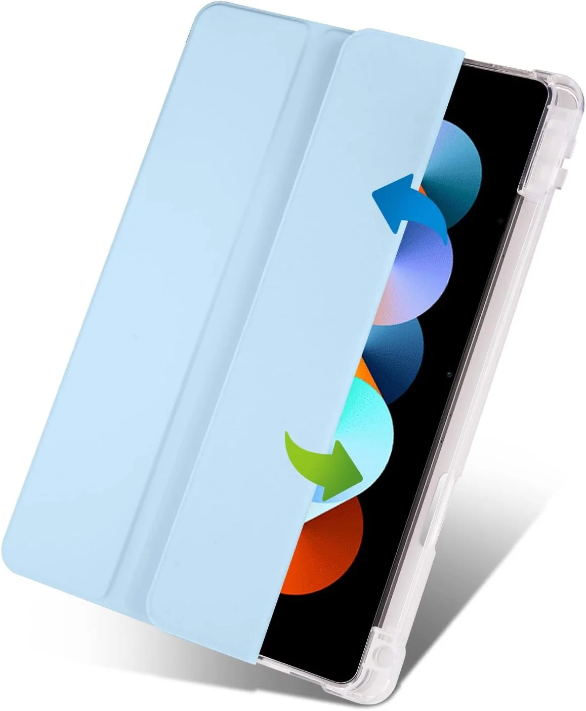 کیف محافظ تبلت سازگار با شیائومی ردمی پد 10.61 اینچ (عرضه شده در سال 2022)، باریک، سبک وزن، محافظ هوشمند، ضد ضربه با پوشش پشتی شفاف به همراه درگاه