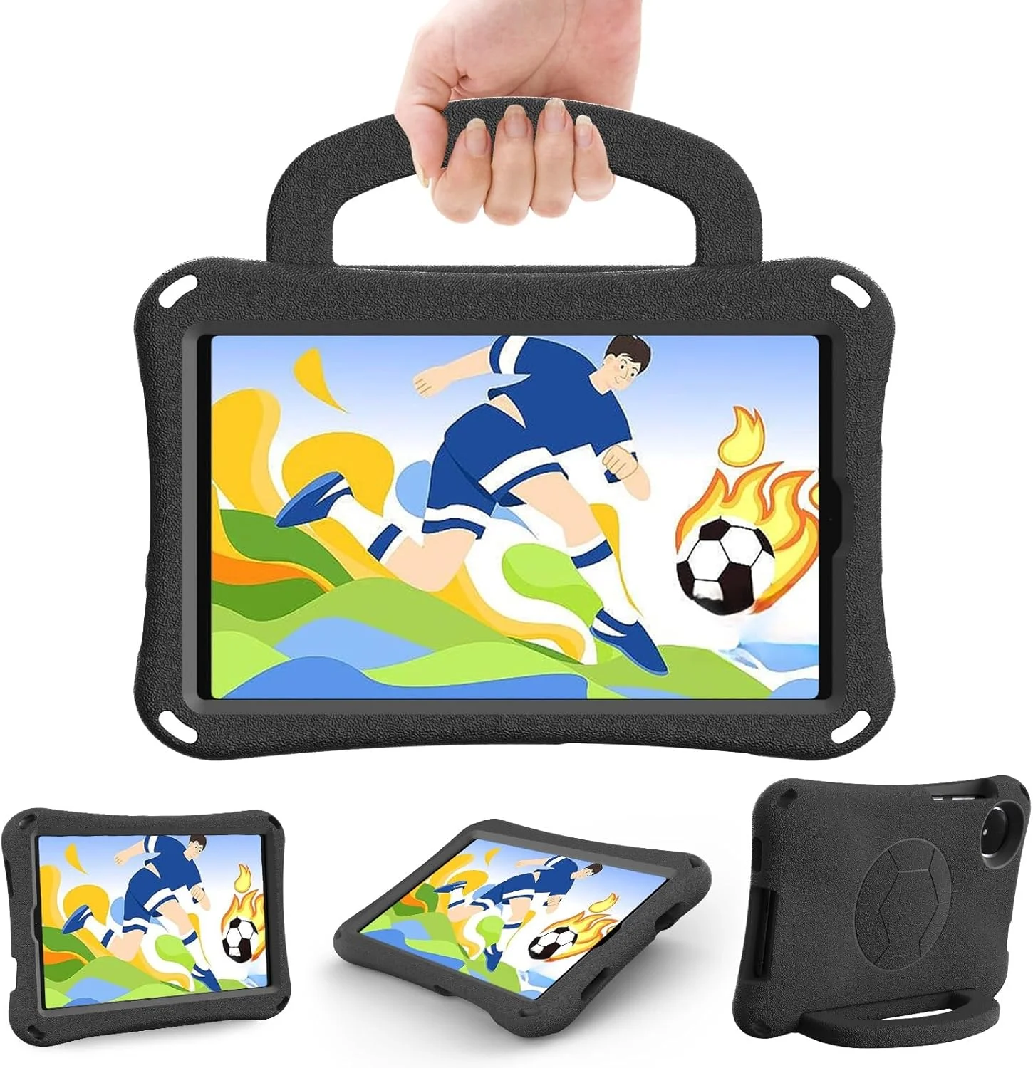 کاور تبلت مناسب کودکان سازگار با شیائومی Redmi Pad SE 8.7 اینچ نسخه 2024، کاور محافظ سبک وزن EVA مقاوم در برابر ضربه و مناسب کودکان با پایه دسته + بند شانه تبلت مناسب منزل (مشکی) کاور تبلت مناسب کودکان سازگار با شیائومی Redmi Pad SE 8.7 اینچ نسخه 2024، کاور محافظ سبک وزن EVA مقاوم در برابر ضربه و مناسب کودکان با پایه دسته + بند شانه تبلت مناسب منزل (مشکی)