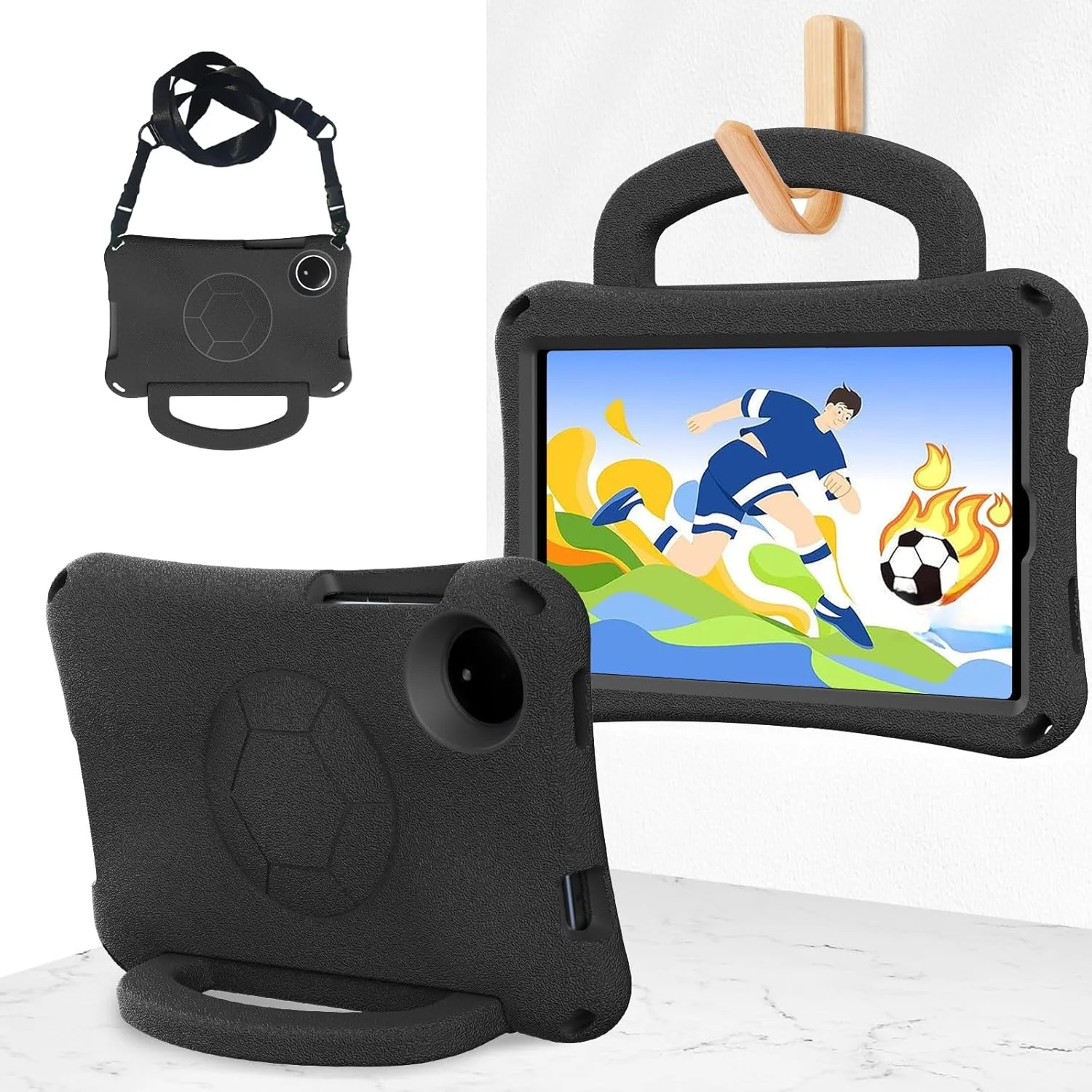 کاور تبلت مناسب کودکان سازگار با شیائومی Redmi Pad SE 8.7 اینچ نسخه 2024، کاور محافظ سبک وزن EVA مقاوم در برابر ضربه و مناسب کودکان با پایه دسته + بند شانه تبلت مناسب منزل (مشکی) کاور تبلت مناسب کودکان سازگار با شیائومی Redmi Pad SE 8.7 اینچ نسخه 2024، کاور محافظ سبک وزن EVA مقاوم در برابر ضربه و مناسب کودکان با پایه دسته + بند شانه تبلت مناسب منزل (مشکی)