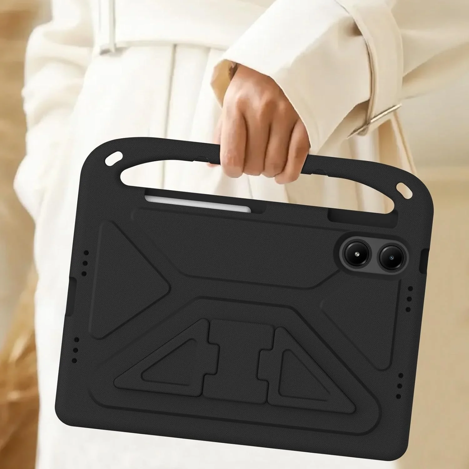 کاور تبلت کودکانه سازگار با شیائومی Redmi Pad Pro (12.1 اینچ)، کاور محافظ سبک وزن با دسته و پایه ضد ضربه مناسب کودکان برای تبلت، مناسب منزل (مشکی) کاور تبلت کودکانه سازگار با شیائومی Redmi Pad Pro (12.1 اینچ)، کاور محافظ سبک وزن با دسته و پایه ضد ضربه مناسب کودکان برای تبلت، مناسب منزل (مشکی)