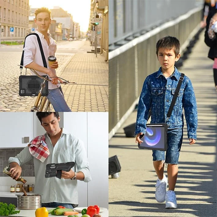 کیف تبلت Nikaque برای شیائومی Mi Pad 6/Mi Pad 6 Pro (11 اینچی، مدل 2023)، مقاوم در برابر ضربه، سه لایه، پایه چرخان 360 درجه، همراه با بند شانه و دست، مشکی کامل کیف تبلت Nikaque برای شیائومی Mi Pad 6/Mi Pad 6 Pro (11 اینچی، مدل 2023)، مقاوم در برابر ضربه، سه لایه، پایه چرخان 360 درجه، همراه با بند شانه و دست، مشکی کامل