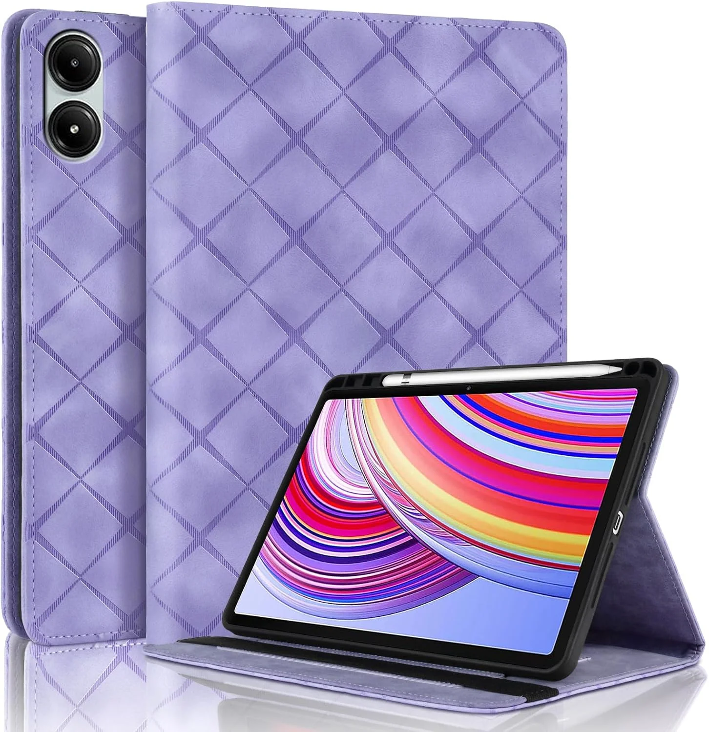 کیف چرمی Gruattreay سازگار با شیائومی Redmi Pad Pro 12.1 اینچ، کیف تبلت ضد ضربه با جای قلم، جای کارت و عملکرد استند، روکش محافظ مناسب کودکان (بنفش) کیف چرمی Gruattreay سازگار با شیائومی Redmi Pad Pro 12.1 اینچ، کیف تبلت ضد ضربه با جای قلم، جای کارت و عملکرد استند، روکش محافظ مناسب کودکان (بنفش)