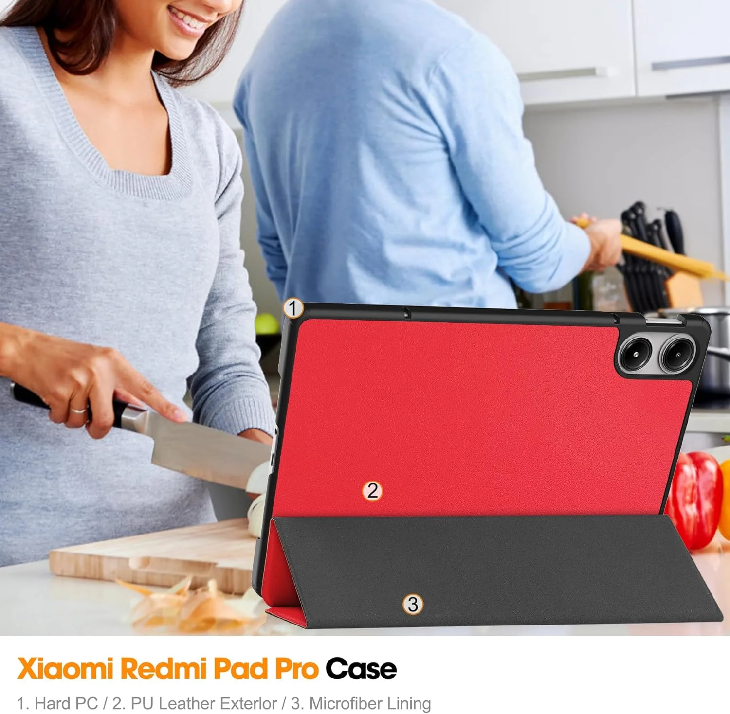 کیف تبلت RanTuo برای شیائومی ردمی پد پرو، چرم PU، سبک و نازک، ضد آب، ضد گرد و غبار، قاب محافظ ضد افتادن برای شیائومی ردمی پد پرو. (قرمز) کیف تبلت RanTuo برای شیائومی ردمی پد پرو، چرم PU، سبک و نازک، ضد آب، ضد گرد و غبار، قاب محافظ ضد افتادن برای شیائومی ردمی پد پرو. (قرمز)