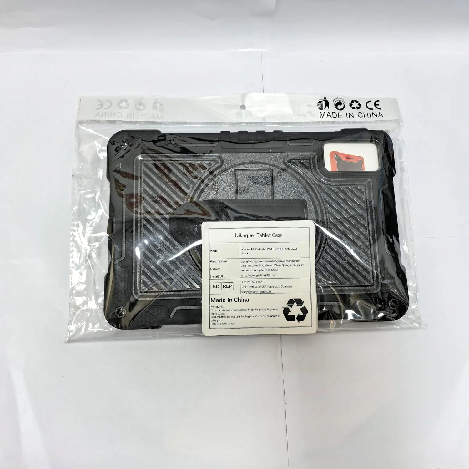 کیف تبلت Nikaque برای شیائومی Mi Pad 6/Mi Pad 6 Pro (11 اینچی، مدل 2023)، مقاوم در برابر ضربه، سه لایه، پایه چرخان 360 درجه، همراه با بند شانه و دست، مشکی کامل کیف تبلت Nikaque برای شیائومی Mi Pad 6/Mi Pad 6 Pro (11 اینچی، مدل 2023)، مقاوم در برابر ضربه، سه لایه، پایه چرخان 360 درجه، همراه با بند شانه و دست، مشکی کامل