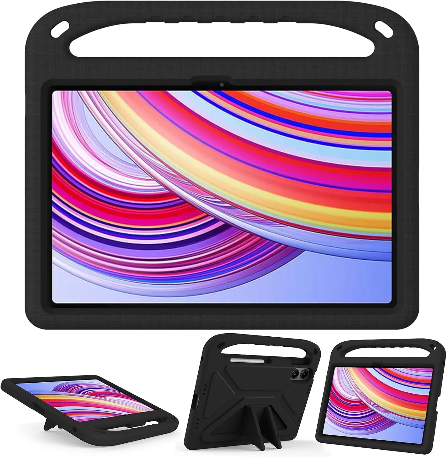 کاور تبلت کودکانه سازگار با شیائومی Redmi Pad Pro (12.1 اینچ)، کاور محافظ سبک وزن با دسته و پایه ضد ضربه مناسب کودکان برای تبلت، مناسب منزل (مشکی) کاور تبلت کودکانه سازگار با شیائومی Redmi Pad Pro (12.1 اینچ)، کاور محافظ سبک وزن با دسته و پایه ضد ضربه مناسب کودکان برای تبلت، مناسب منزل (مشکی)