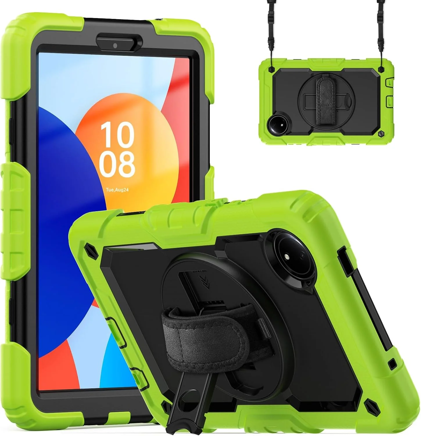 کیف تبلت Gruattreay سازگار با شیائومی Redmi Pad SE 8.7 اینچ (2024)، کیف سیلیکونی EVA ضد ضربه و ضد افتادن با بند شانه، پایه چرخان 360 درجه (سبز1) کیف تبلت Gruattreay سازگار با شیائومی Redmi Pad SE 8.7 اینچ (2024)، کیف سیلیکونی EVA ضد ضربه و ضد افتادن با بند شانه، پایه چرخان 360 درجه (سبز1)