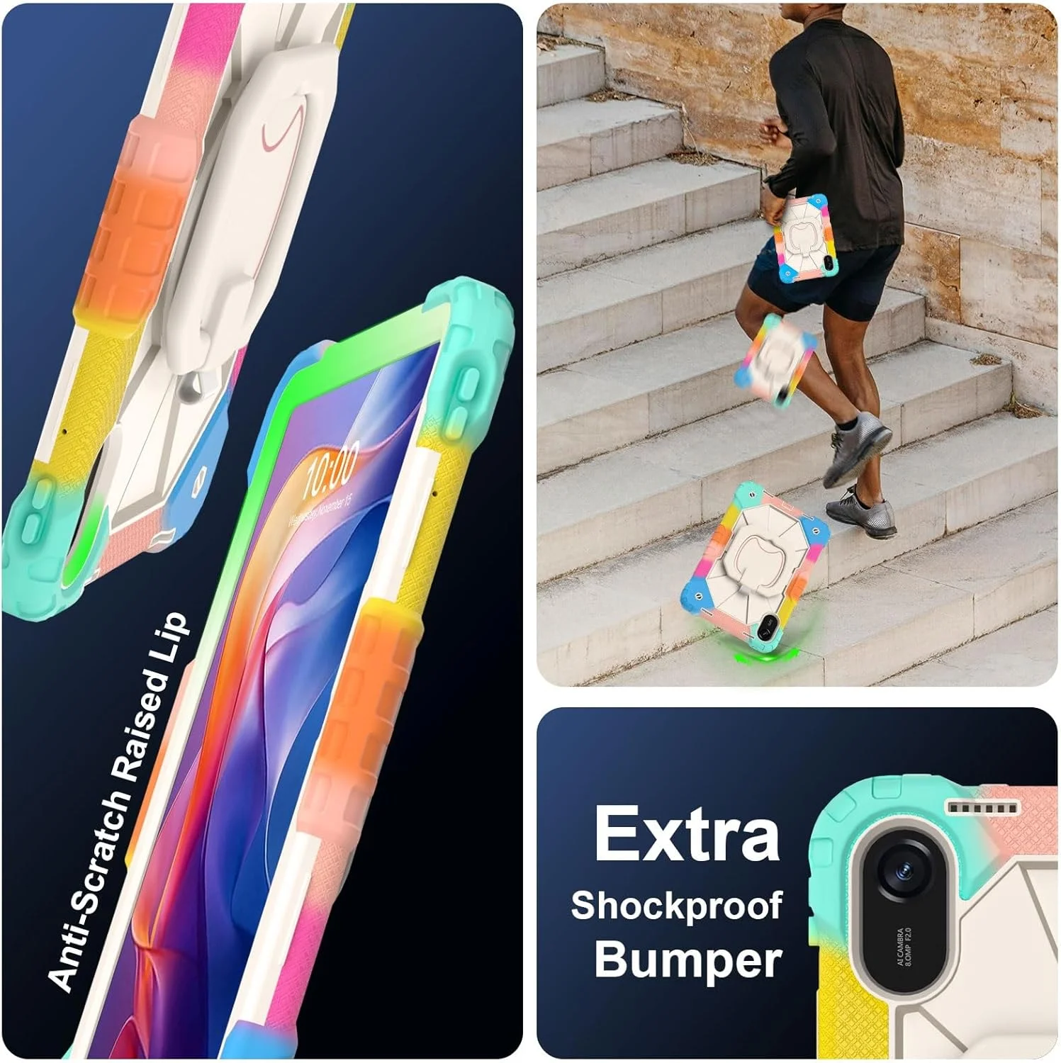 کیف محافظ تبلت برای شیائومی ردمی پد 2 11 اینچ 2025، کاور مقاوم در برابر ضربه، محافظ با پایه چرخان 360 درجه + بند دستی + بند شانه لوازم جانبی تبلت (آبی 3) کیف محافظ تبلت برای شیائومی ردمی پد 2 11 اینچ 2025، کاور مقاوم در برابر ضربه، محافظ با پایه چرخان 360 درجه + بند دستی + بند شانه لوازم جانبی تبلت (آبی 3)