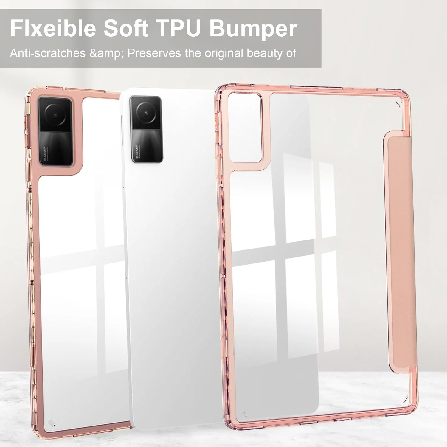 کاور هوشمند تبلت سه تایی سازگار با شیائومی Redmi Pad 10.61 اینچ نسخه 2022، کاور پشتی شفاف و باریک TPU با پایه نگهدارنده مداد، ضد ضربه، قابلیت بیدار/خواب خودکار. صورتی کاور هوشمند تبلت سه تایی سازگار با شیائومی Redmi Pad 10.61 اینچ نسخه 2022، کاور پشتی شفاف و باریک TPU با پایه نگهدارنده مداد، ضد ضربه، قابلیت بیدار/خواب خودکار. صورتی