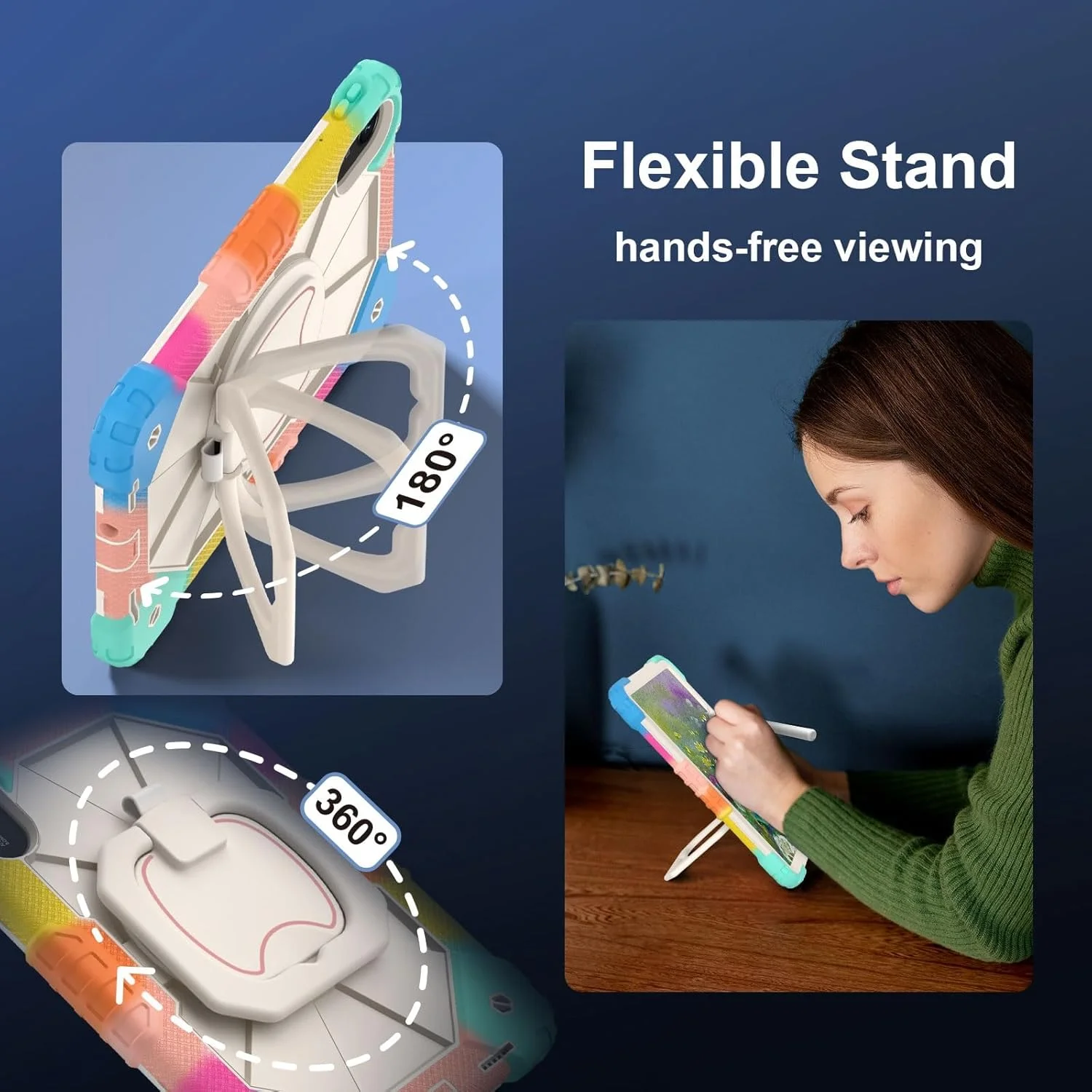 کیف محافظ تبلت برای شیائومی ردمی پد 2 11 اینچ 2025، کاور مقاوم در برابر ضربه، محافظ با پایه چرخان 360 درجه + بند دستی + بند شانه، لوازم جانبی تبلت (آبی 3) کیف محافظ تبلت برای شیائومی ردمی پد 2 11 اینچ 2025، کاور مقاوم در برابر ضربه، محافظ با پایه چرخان 360 درجه + بند دستی + بند شانه، لوازم جانبی تبلت (آبی 3)