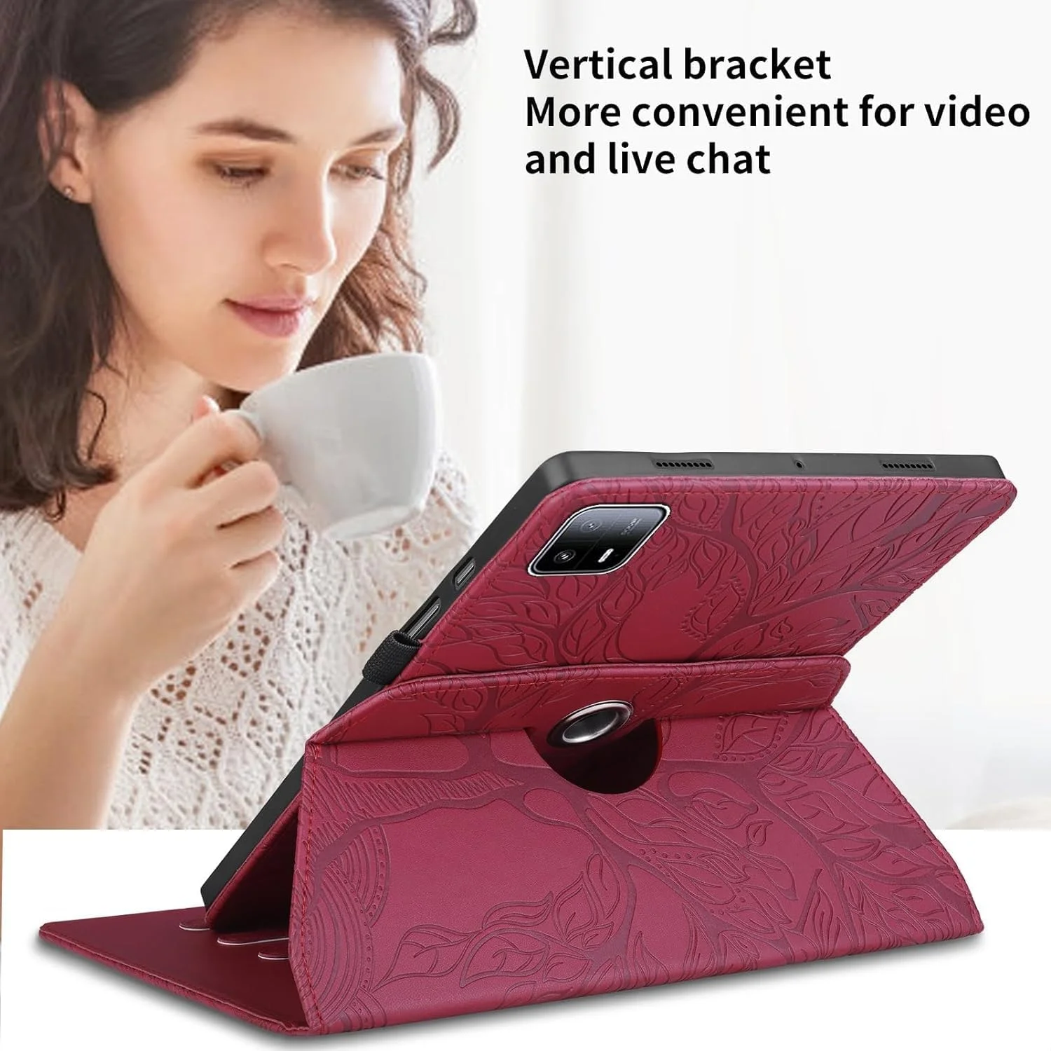 Gruattreay Case Compatible with Xiaomi Pad 6 Max 14Inch 2023 Tablet Case 360 Degree Rotating Stand Foldable Tablet Case Tree of Life Embossed Shell (Red) Gruattreay Case Compatible with Xiaomi Pad 6 Max 14Inch 2023 Tablet Case 360 Degree Rotating Stand Foldable Tablet Case Tree of Life Embossed Shell (Red)