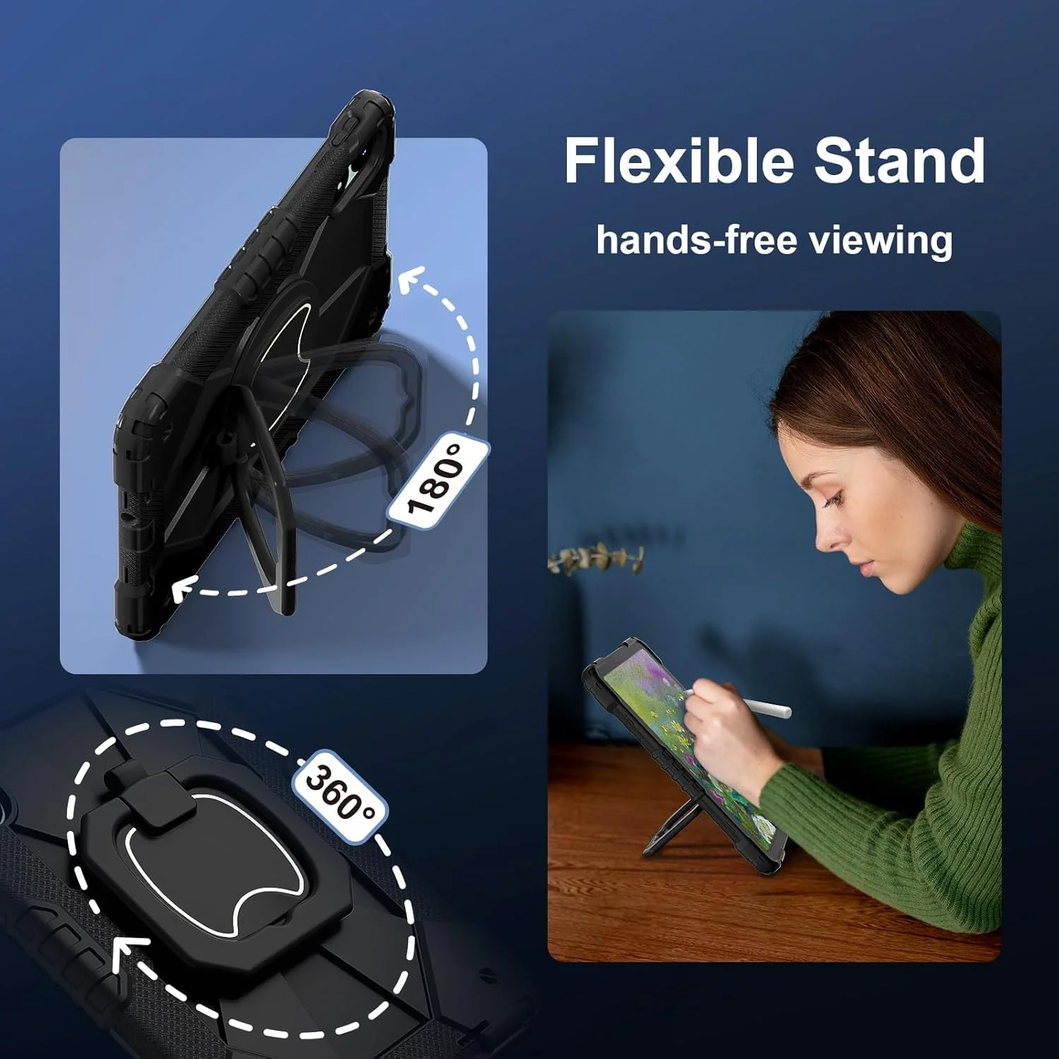 کیف حمل تبلت سازگار با شیائومی ردمی پد پرو 12.1 اینچ / پوکو پد 12.1 اینچ، کیف مقاوم در برابر ضربه، پوشش محافظ با پایه چرخان 360 درجه + بند دستی + بند شانه تبلت کیف حمل تبلت سازگار با شیائومی ردمی پد پرو 12.1 اینچ / پوکو پد 12.1 اینچ، کیف مقاوم در برابر ضربه، پوشش محافظ با پایه چرخان 360 درجه + بند دستی + بند شانه تبلت