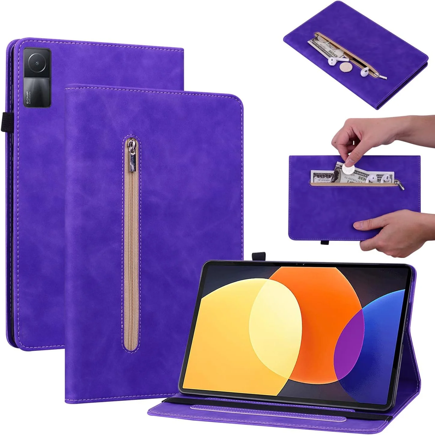 کیف تبلت SLLMYYX برای ردمی پد 10.61 اینچ، کاور تبلت استند دار زیپی رنگ ثابت برای شیائومی ردمی پد 10.61 اینچ 2022 (بنفش) کیف تبلت SLLMYYX برای ردمی پد 10.61 اینچ، کاور تبلت استند دار زیپی رنگ ثابت برای شیائومی ردمی پد 10.61 اینچ 2022 (بنفش)