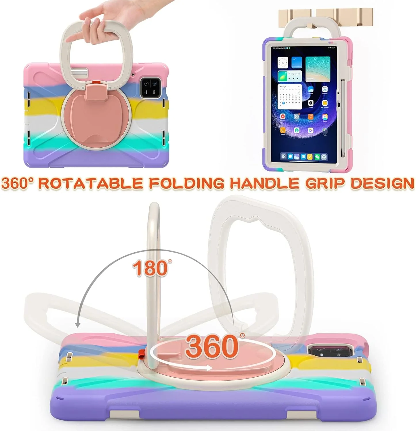 Tablet Travel Rugged TPU Shockproof Case Compatible with Xiaomi Mi Pad 6/6 Pro 2023 11.2 Inch, Shoulder Strap with Rotating Stand Handle, Shockproof Protective Cover Tablet Travel Rugged TPU Shockproof Case Compatible with Xiaomi Mi Pad 6/6 Pro 2023 11.2 Inch, Shoulder Strap with Rotating Stand Handle, Shockproof Protective Cover