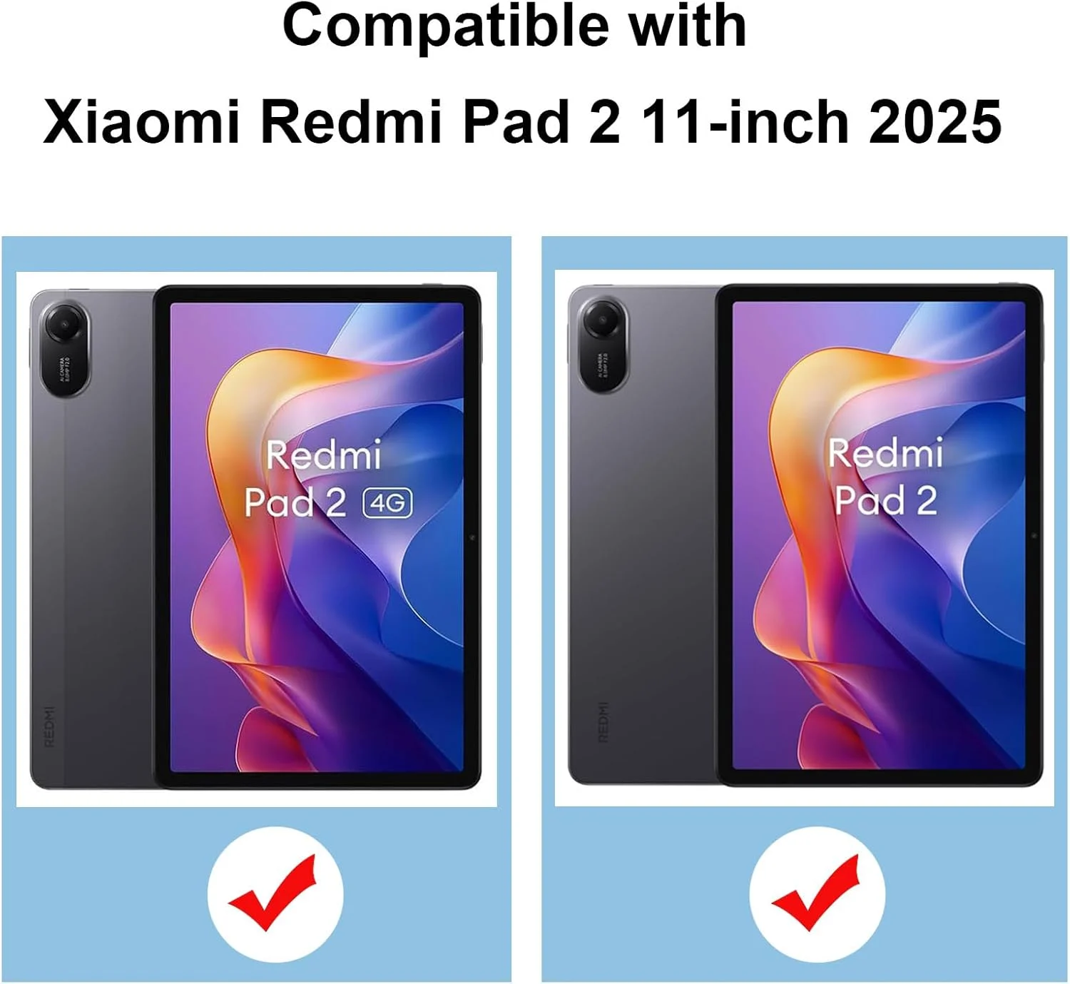 کیف EspZanthic برای تبلت شیائومی Redmi Pad 2 با اندازه 11 اینچ (مدل 2025)، کیف محافظ باریک و نازک چرمی PU با قابلیت استند و خواب/بیداری خودکار، آبی تیره