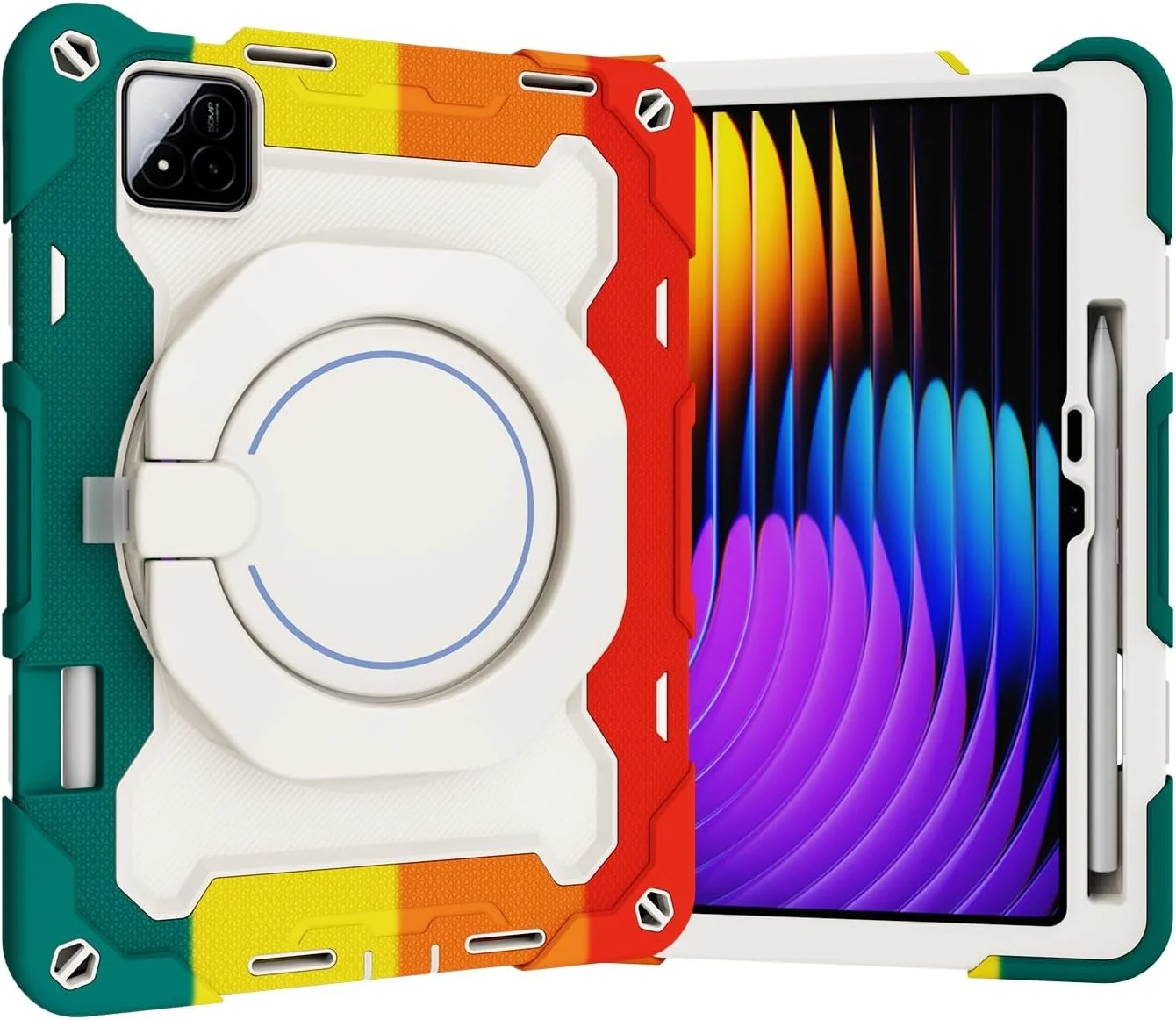 کیف تبلت مناسب برای کودکان، سازگار با Xiaomi Redmi Pad 7/Pad 7 Pro 11.2 اینچی عرضه شده در سال 2024، کیف با پایه چرخان 360 درجه، سه لایه ضد ضربه و ضد نشت کیف تبلت مناسب برای کودکان، سازگار با Xiaomi Redmi Pad 7/Pad 7 Pro 11.2 اینچی عرضه شده در سال 2024، کیف با پایه چرخان 360 درجه، سه لایه ضد ضربه و ضد نشت