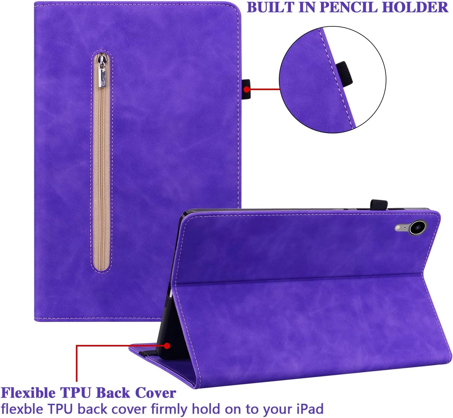 SLLMYYX Case for Redmi Pad 10.61 inch, Solid Color Zipper Folio Stand Tablet Cover for Xiaomi Redmi Pad 10.61 inch 2022 (Purple) SLLMYYX Case for Redmi Pad 10.61 inch, Solid Color Zipper Folio Stand Tablet Cover for Xiaomi Redmi Pad 10.61 inch 2022 (Purple)
