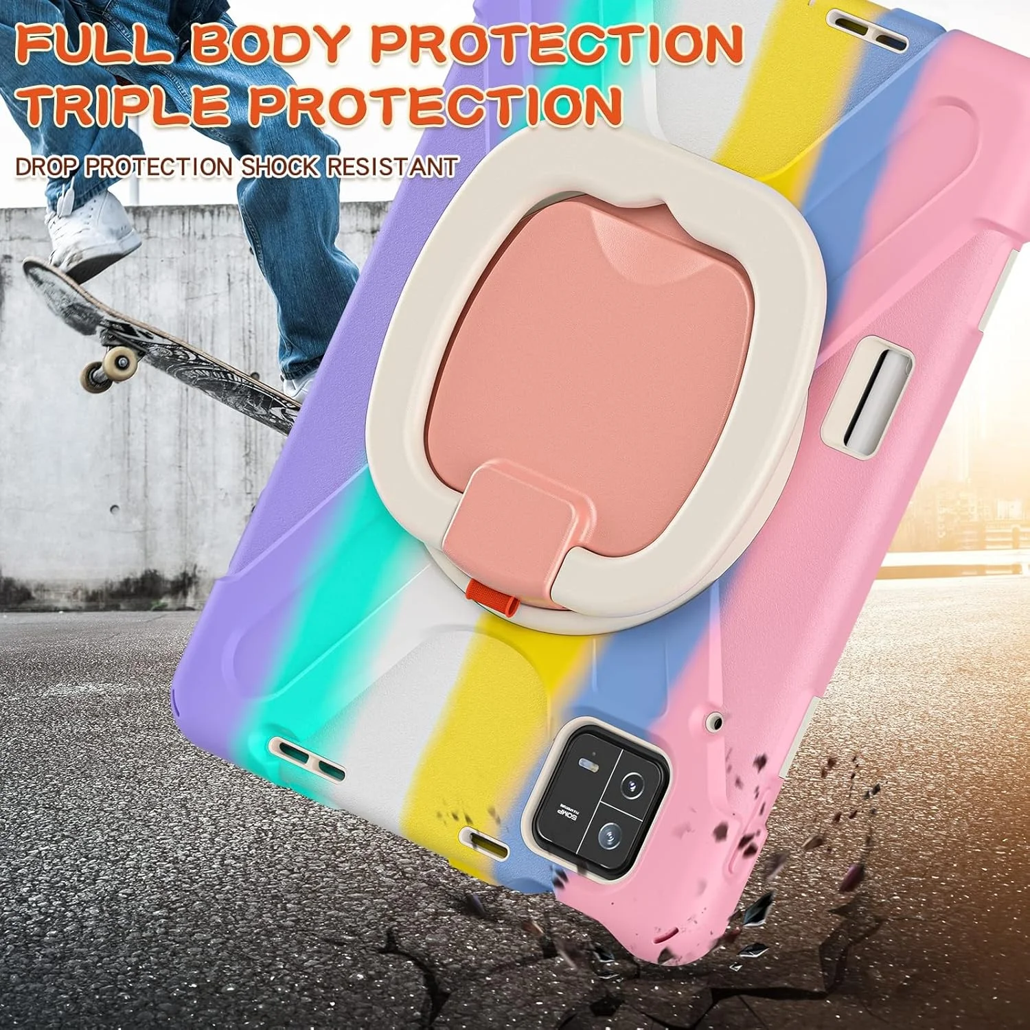 Tablet Travel Rugged TPU Shockproof Case Compatible with Xiaomi Mi Pad 6/6 Pro 2023 11.2 Inch, Shoulder Strap with Rotating Stand Handle, Shockproof Protective Cover Tablet Travel Rugged TPU Shockproof Case Compatible with Xiaomi Mi Pad 6/6 Pro 2023 11.2 Inch, Shoulder Strap with Rotating Stand Handle, Shockproof Protective Cover