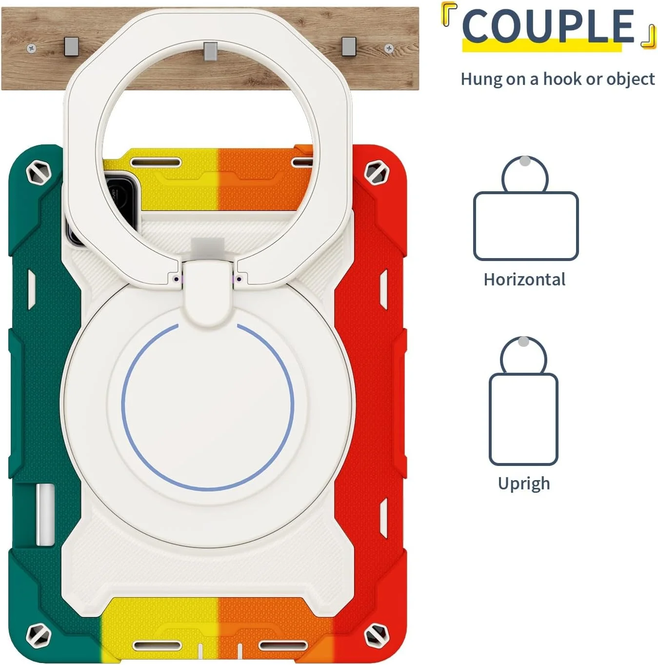 کیف تبلت مناسب برای کودکان، سازگار با Xiaomi Redmi Pad 7/Pad 7 Pro 11.2 اینچی عرضه شده در سال 2024، کیف با پایه چرخان 360 درجه، سه لایه ضد ضربه و ضد نشت