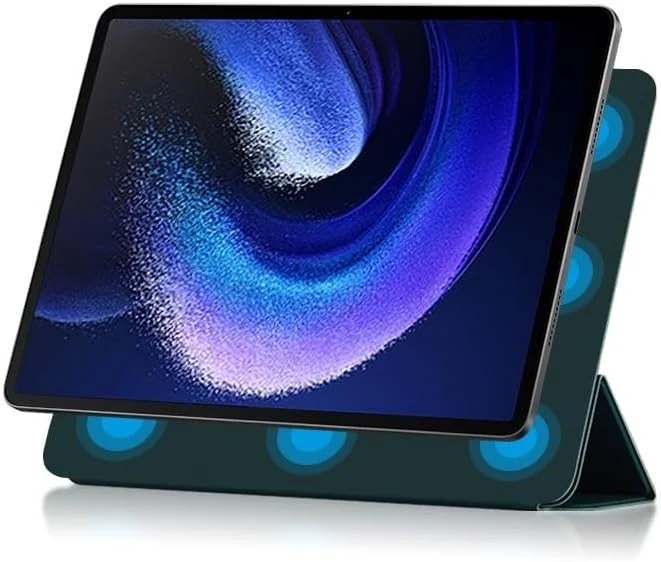 کیف تبلت مسافرتی سازگار با هواوی شیائومی پد 6 مکس 14 اینچ، مدل 2023، کیف مغناطیسی باریک سازگار با تبلت، دارای بست مغناطیسی، پوشش پشتی باریک TPU با عملکرد