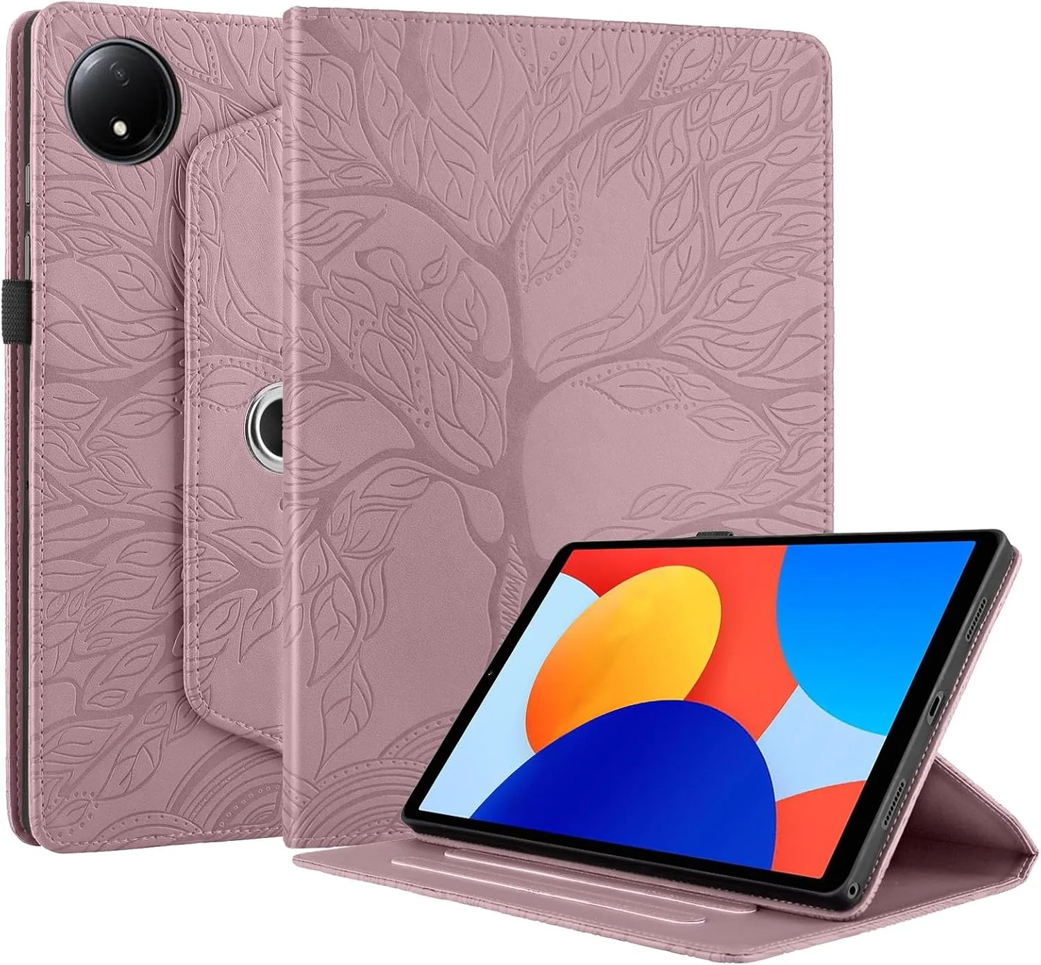 SLLMYYX 360 Degree Rotating Tablet Case Compatible with Xiaomi Redmi Pad SE 8.7 inch Released 2024, Life Tree Slim Folio Stand Cover (Rose Gold) SLLMYYX 360 Degree Rotating Tablet Case Compatible with Xiaomi Redmi Pad SE 8.7 inch Released 2024, Life Tree Slim Folio Stand Cover (Rose Gold)