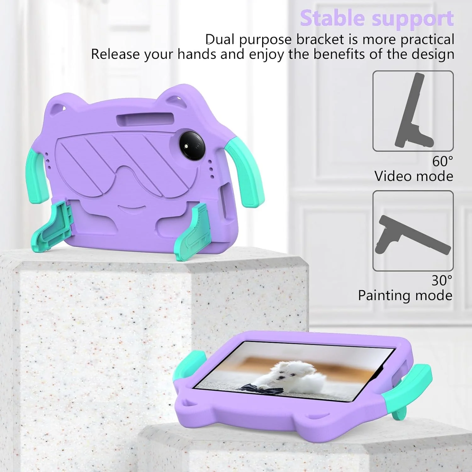 Tablet Cover Case Compatible with Xiaomi Redmi Pad SE 8.7" 2024 Lightweight EVA Shockproof Protection Case,8.7 Inch Compatible with Redmi Pad SE 8.7inch Case with Handle Stand Thickned Cornor Impact T