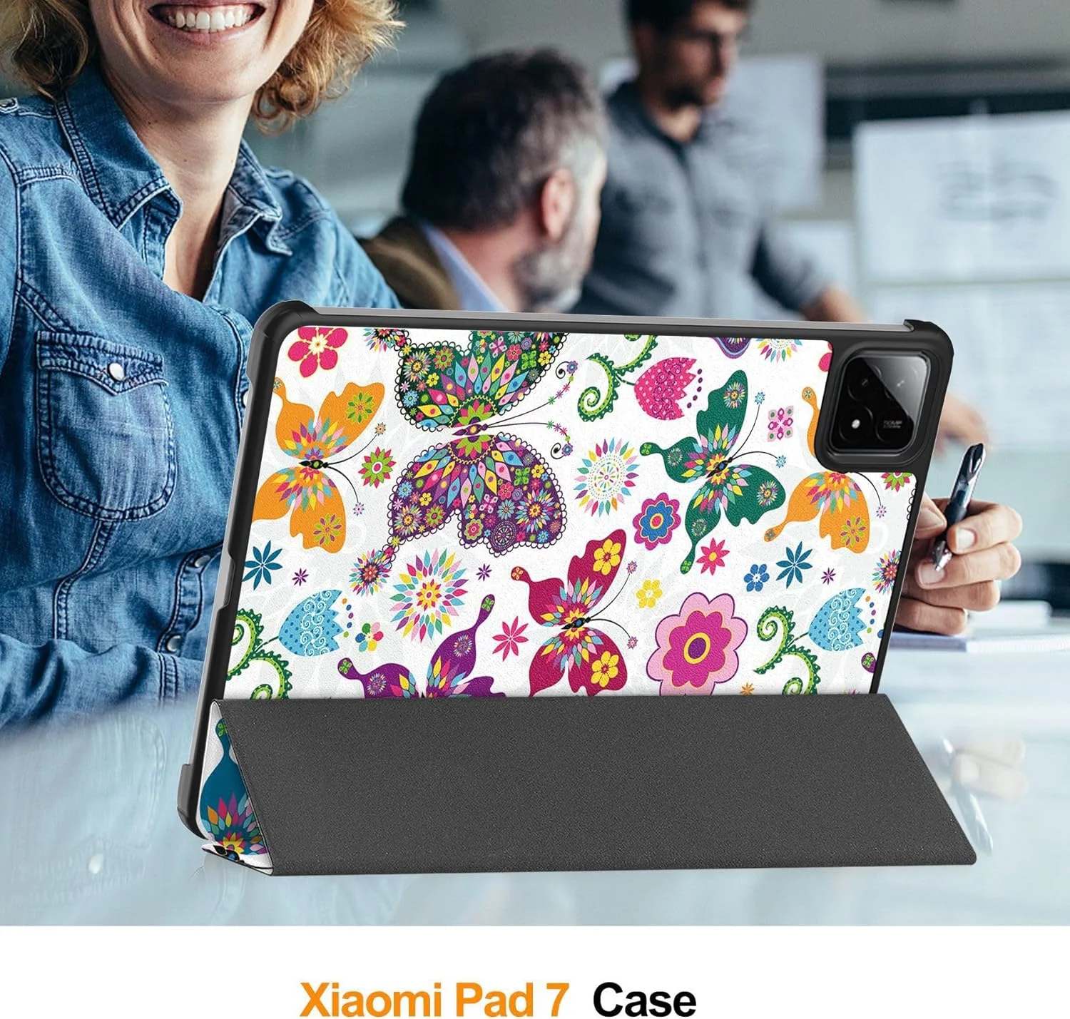 کاور تبلت شیائومی پد 7 11.2 اینچی 2024، محافظ باریک با پشت سخت و قابلیت استند تاشو، سبک و هوشمند با عملکرد خواب/بیدار خودکار
