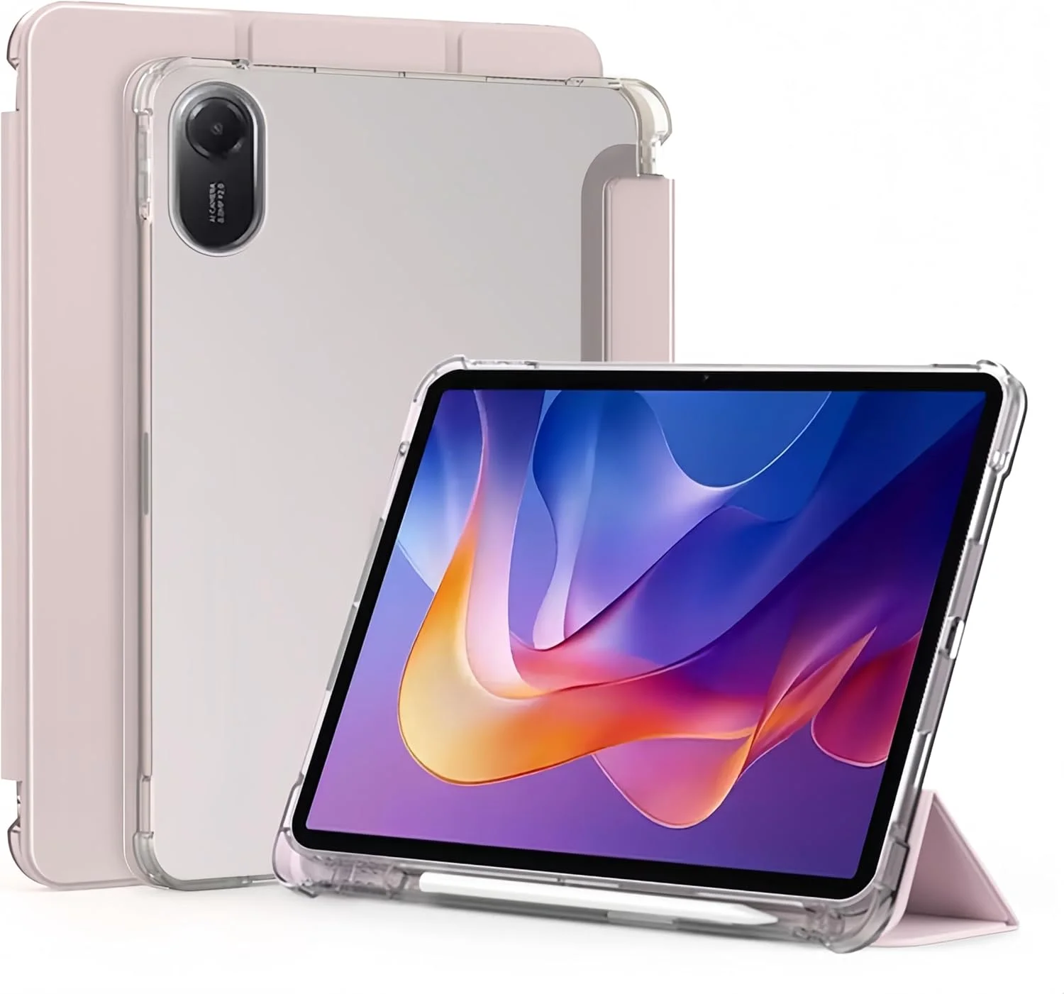 کاور تبلت Gruattreay برای شیائومی Redmi Pad 2 11 اینچ 2025، کاور باریک سه تایی سیلیکونی با قابلیت استند و بیدار/خواب خودکار، قاب پشتی شفاف میکرو مات با جای قلم (صورتی) کاور تبلت Gruattreay برای شیائومی Redmi Pad 2 11 اینچ 2025، کاور باریک سه تایی سیلیکونی با قابلیت استند و بیدار/خواب خودکار، قاب پشتی شفاف میکرو مات با جای قلم (صورتی)