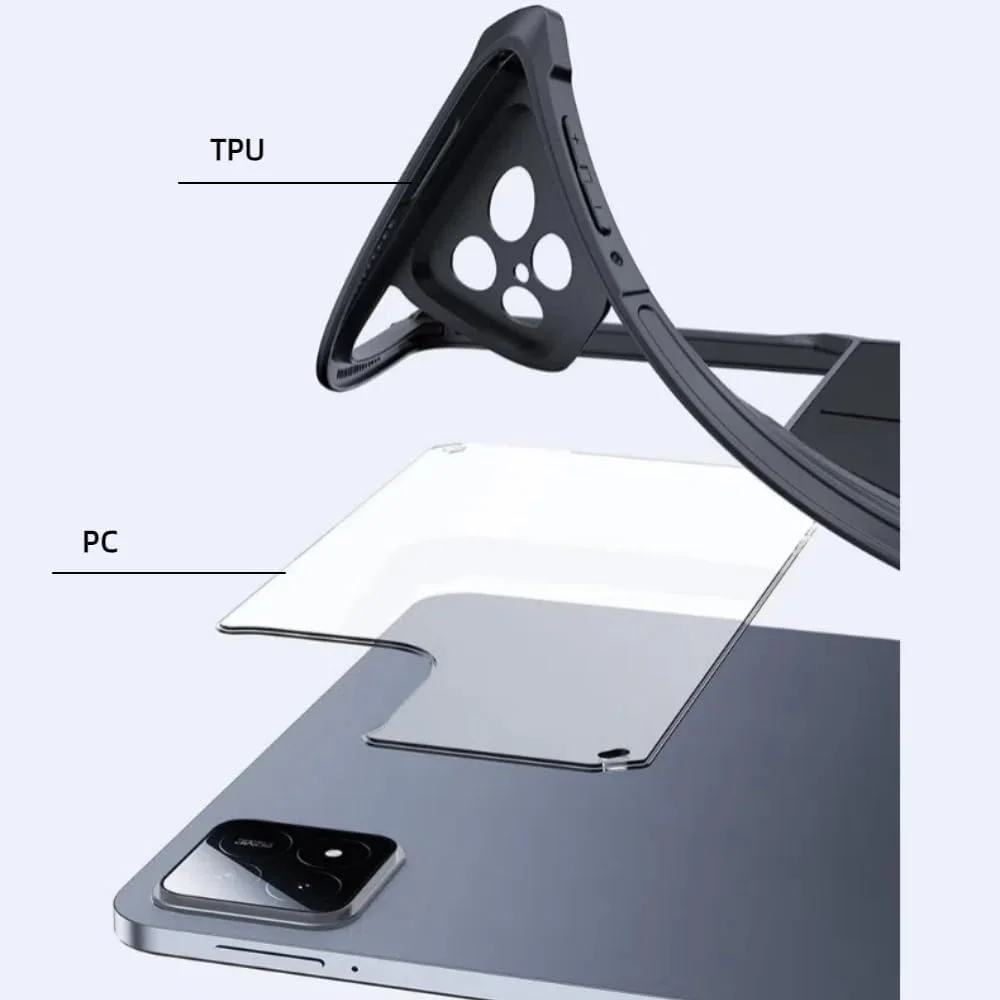 کاور تبلت گرواتری سازگار با شیائومی پد 6S Pro 12.4 اینچ، دارای بند مچی و محافظ شفاف TPU + PC با ایربگ در 4 گوشه برای Mi Pad 6S Pro کاور تبلت گرواتری سازگار با شیائومی پد 6S Pro 12.4 اینچ، دارای بند مچی و محافظ شفاف TPU + PC با ایربگ در 4 گوشه برای Mi Pad 6S Pro