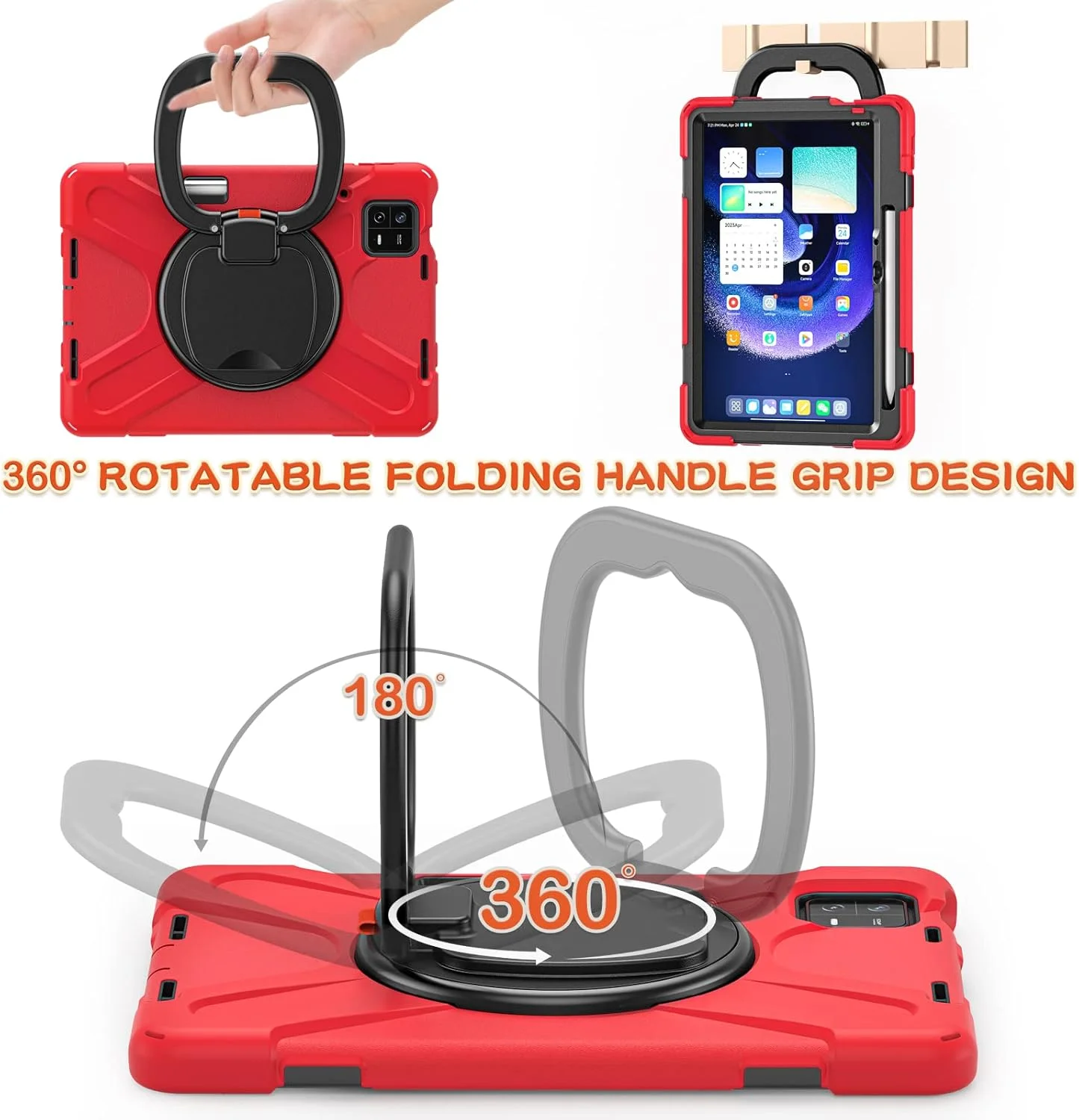 کیف تبلت 11 اینچی UFinetech Xiaomi Mi Pad 6/ Mi Pad 6 Pro - کاور مقاوم در برابر ضربه، بند چرخشی 360 درجه، پایه تاشو، دسته ضد لغزش، بند شانه قابل تنظیم، جای قلم - قرمز کیف تبلت 11 اینچی UFinetech Xiaomi Mi Pad 6/ Mi Pad 6 Pro - کاور مقاوم در برابر ضربه، بند چرخشی 360 درجه، پایه تاشو، دسته ضد لغزش، بند شانه قابل تنظیم، جای قلم - قرمز