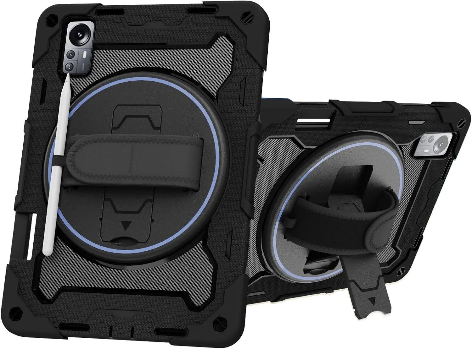 کیف تبلت nincyee برای شیائومی Mi Pad 5 Pro 12.4 اینچ، کیف سیلیکونی رنگین کمانی مقاوم در برابر ضربه برای کودکان با جای قلم، بند شانه، پایه تاشو چرخشی، بند دستی