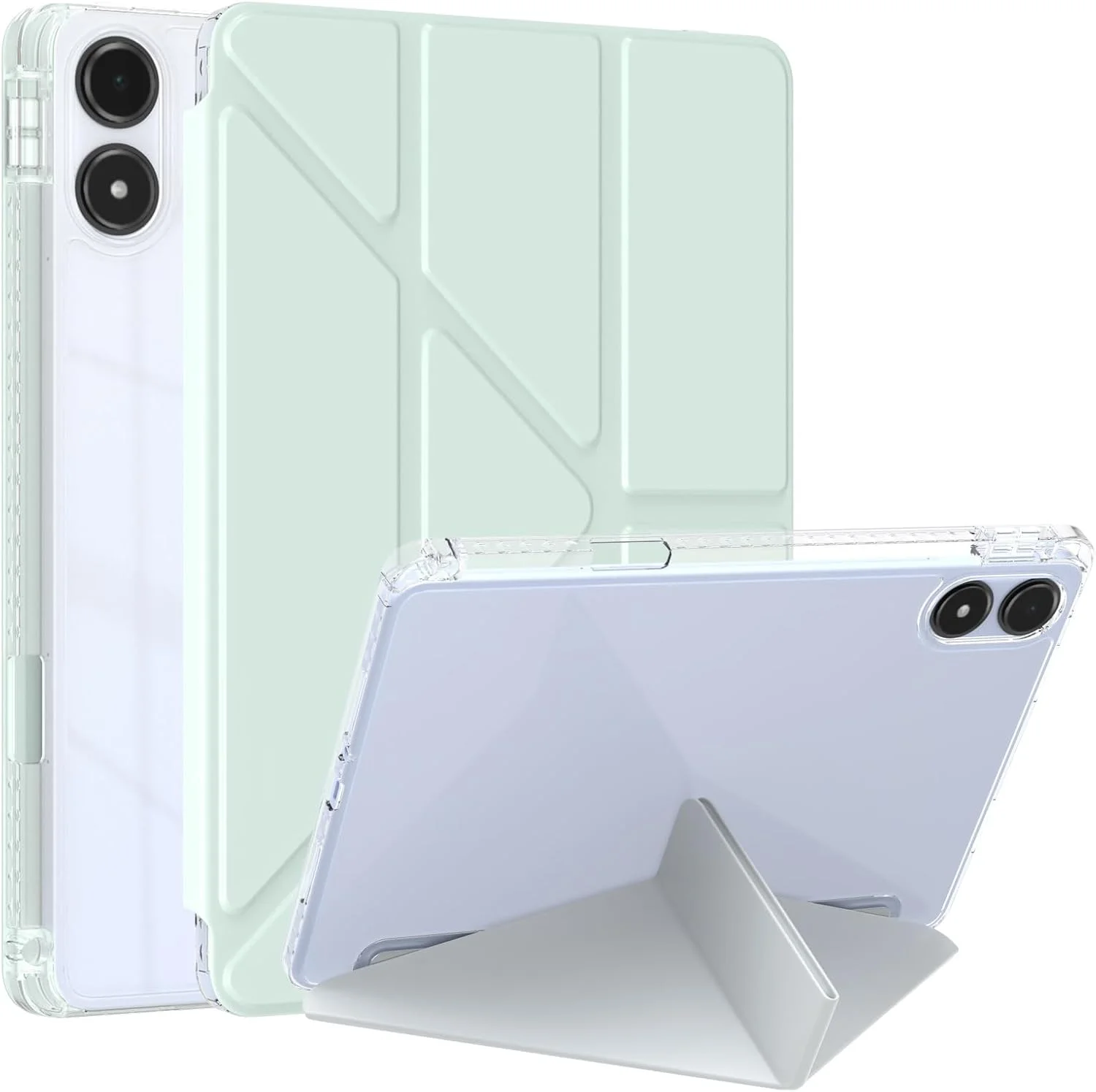 کاور شفاف Gruattreay سازگار با شیائومی Redmi Pad Pro 12.1 اینچ، کاور تبلت ضد ضربه تاشو Y با جای قلم و عملکرد خواب/بیدار خودکار و پایه، محافظ کودکانه (سبز)