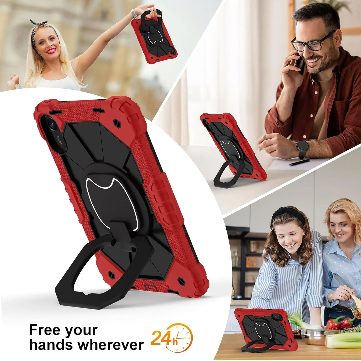 کاور ضد ضربه Gruattreay سازگار با شیائومی Redmi Pad 2 11 اینچ 2025، کاور تبلت مقاوم و ضد افتادن با پایه مخفی + دسته + بند شانه (مشکی آبی) کاور ضد ضربه Gruattreay سازگار با شیائومی Redmi Pad 2 11 اینچ 2025، کاور تبلت مقاوم و ضد افتادن با پایه مخفی + دسته + بند شانه (مشکی آبی)