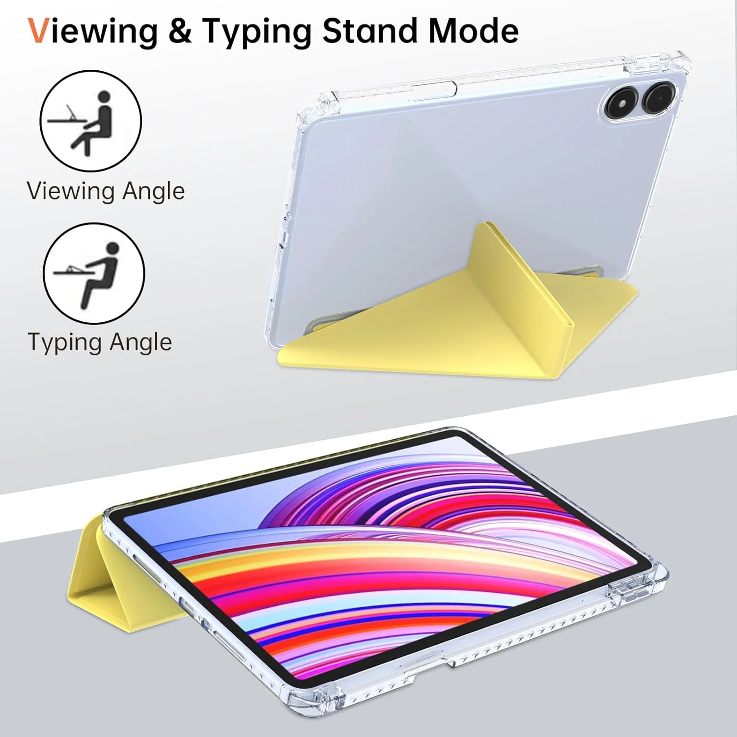 کاور شفاف Gruattreay سازگار با شیائومی Redmi Pad Pro 12.1 اینچ، کاور تبلت ضد ضربه تاشو Y با جای قلم و عملکرد خواب/بیدار خودکار و پایه، محافظ کودکانه (سبز)