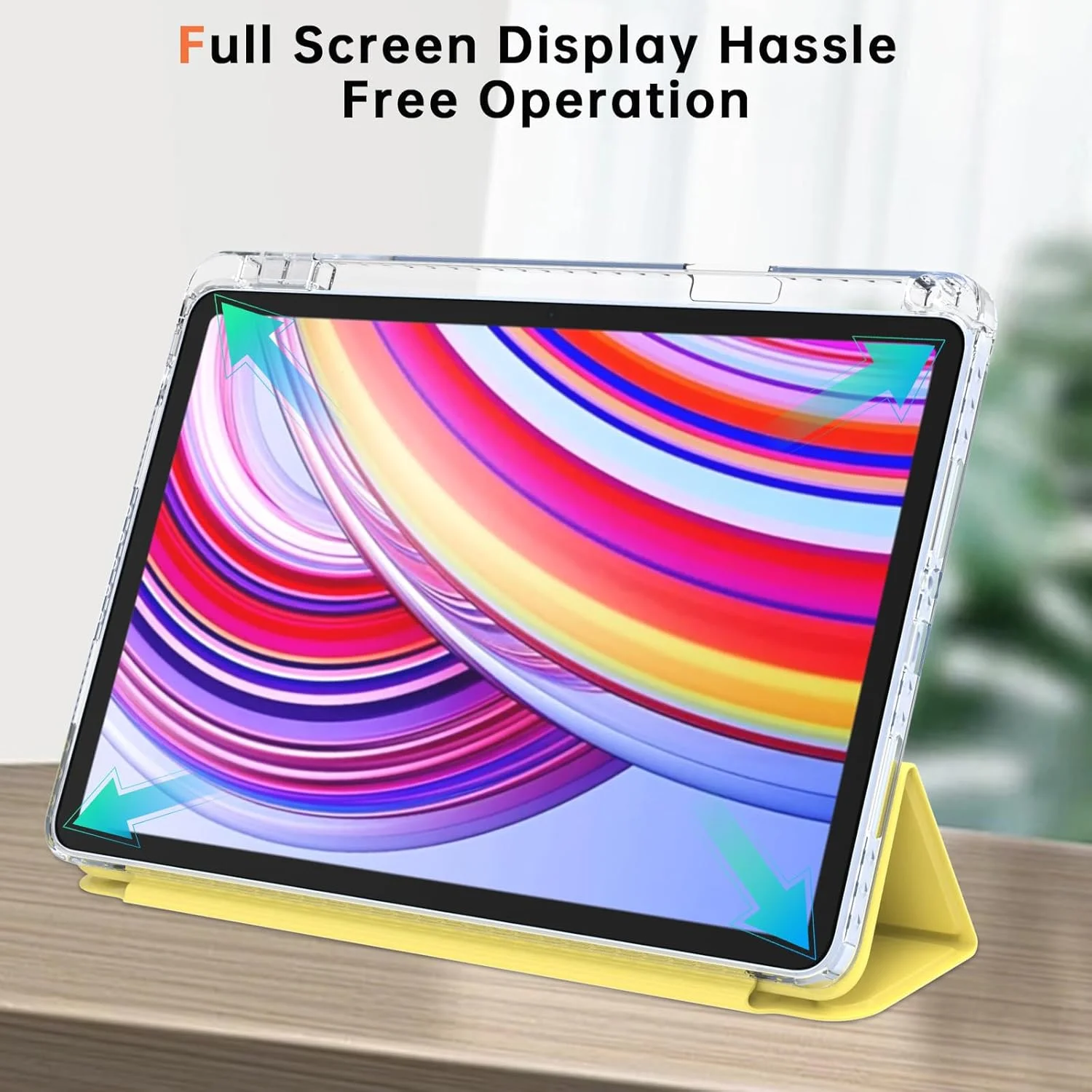 کاور شفاف Gruattreay سازگار با شیائومی Redmi Pad Pro 12.1 اینچ، کاور تبلت ضد ضربه تاشو Y با جای قلم و عملکرد خواب/بیدار خودکار و پایه، محافظ کودکانه (سبز)