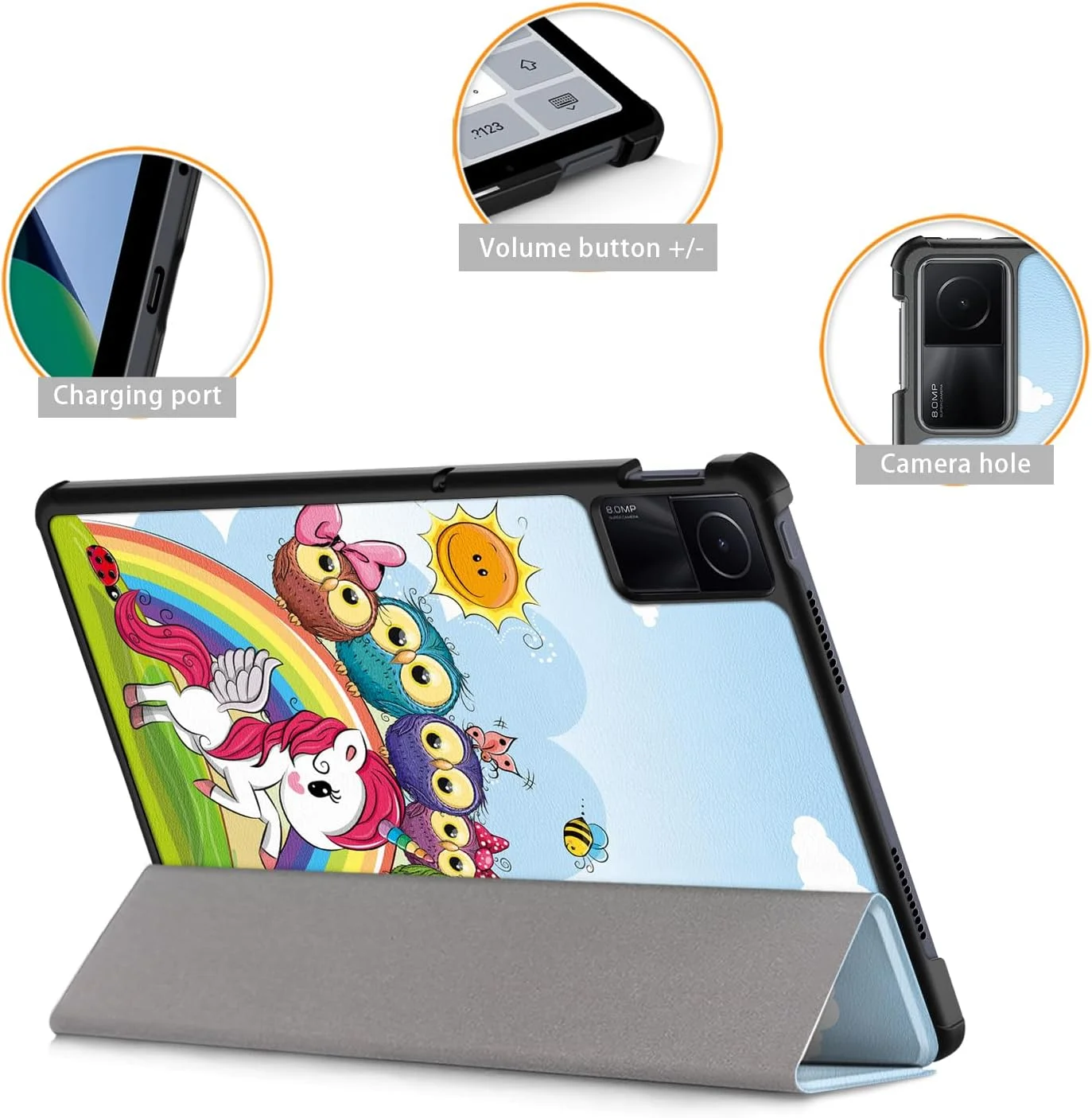 کیف تبلت شیائومی Redmi Pad SE 11 اینچ 2023 مدل TOPCASE، کیف محافظ باریک با عملکرد خواب/بیدار خودکار و پایه، طرح یونیکورن کیف تبلت شیائومی Redmi Pad SE 11 اینچ 2023 مدل TOPCASE، کیف محافظ باریک با عملکرد خواب/بیدار خودکار و پایه، طرح یونیکورن