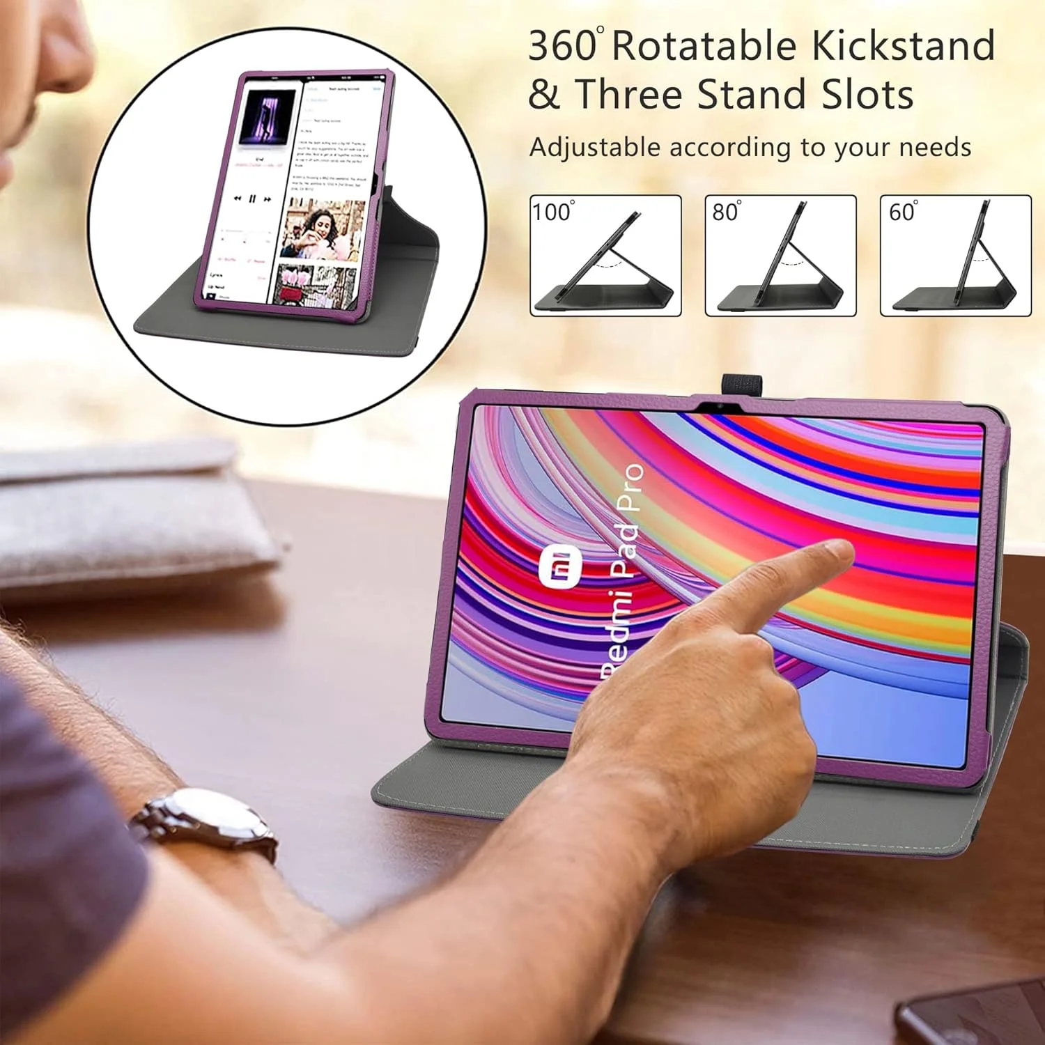 کیف چرخشی LiuShan برای شیائومی Redmi Pad Pro، کیف با قابلیت چرخش 360 درجه برای تبلت شیائومی Redmi Pad Pro/Xiaomi Poco PAD 12.1 اینچ 2024، بنفش کیف چرخشی LiuShan برای شیائومی Redmi Pad Pro، کیف با قابلیت چرخش 360 درجه برای تبلت شیائومی Redmi Pad Pro/Xiaomi Poco PAD 12.1 اینچ 2024، بنفش