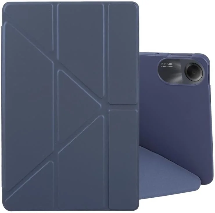 کاور تبلت شیائومی ردمی پد 2 مدل سیلیکونی چرمی تاشو SHIHUI (آبی تیره)