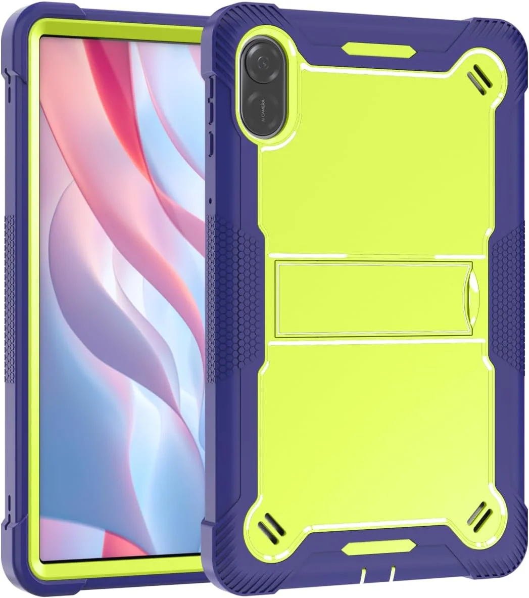 کاور تبلت شیائومی Redmi Pad Pro 5G مدل CasurvivePro با پایه نگهدارنده، مقاوم در برابر ضربه، سخت و هایبرید (زرد سبز + سرمه ای)