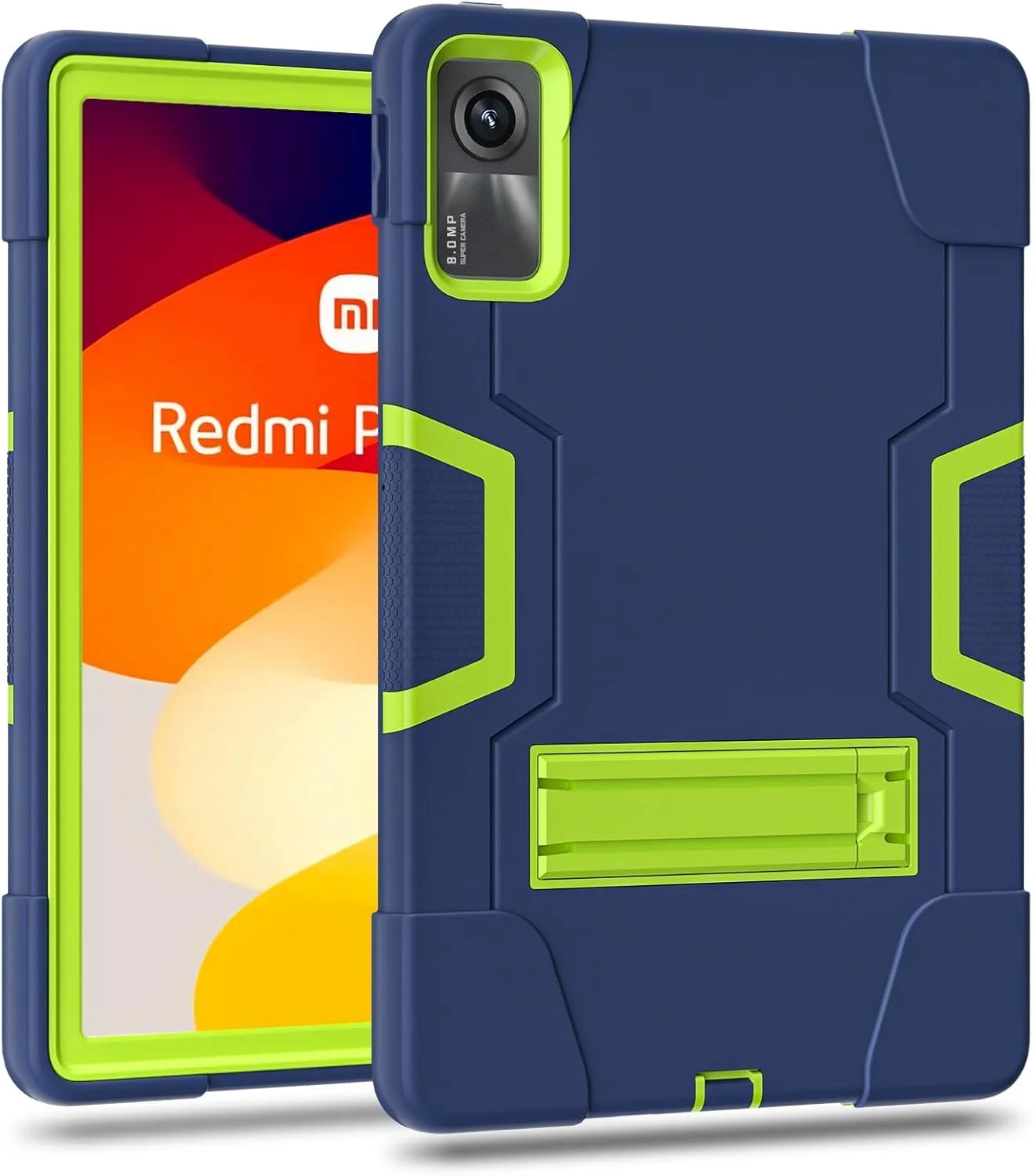 کیف محافظ تبلت مناسب برای شیائومی Redmi Pad SE 11 اینچ (2023)، کیف سیلیکونی مناسب برای تبلت با پایه نگهدارنده، کیف ضد ضربه، روکش محافظ