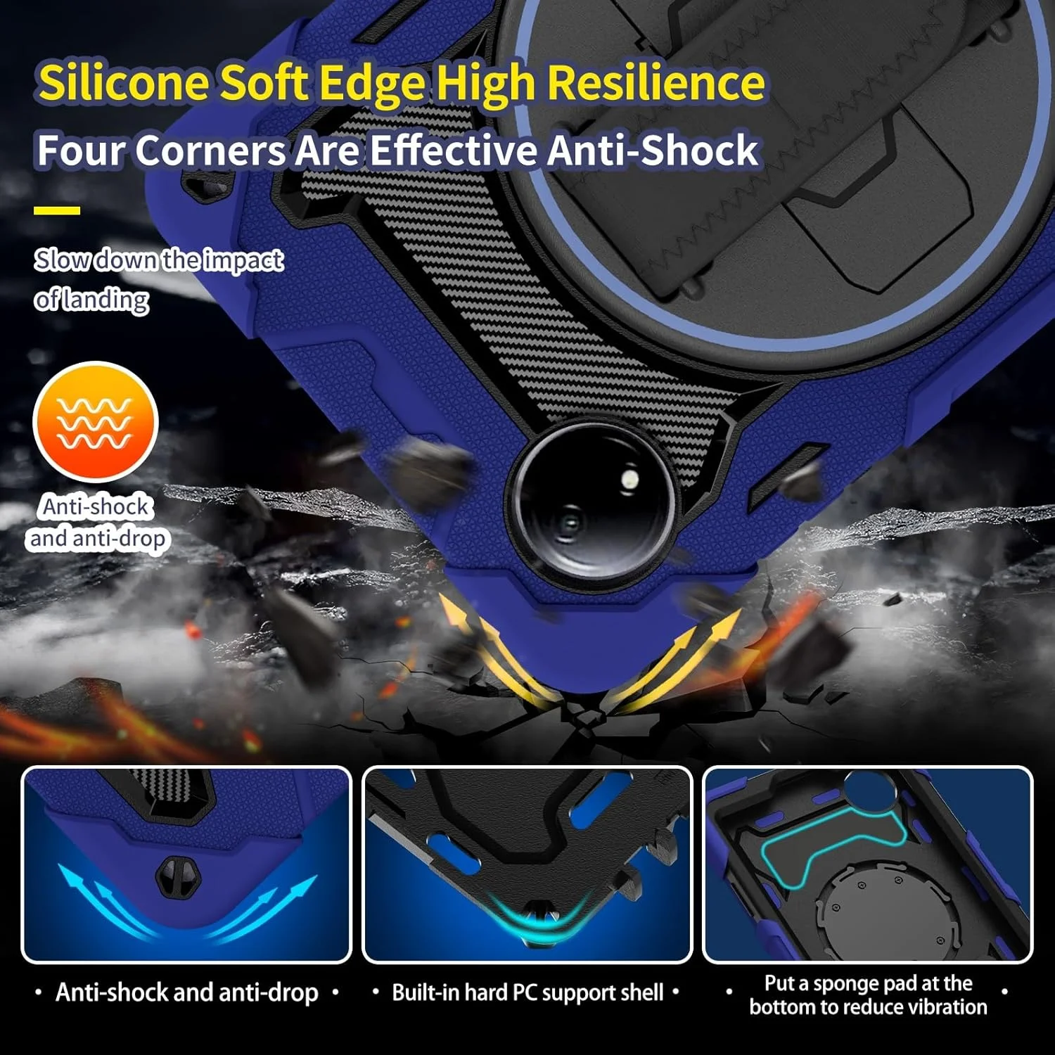 کیف تبلت مسافرتی سازگار با شیائومی Redmi Pad SE 8.7 اینچ 2024، پایه کشسان چند زاویه + بند چرخان 360 درجه قابل تنظیم، محافظ سه در یک کیف تبلت مسافرتی سازگار با شیائومی Redmi Pad SE 8.7 اینچ 2024، پایه کشسان چند زاویه + بند چرخان 360 درجه قابل تنظیم، محافظ سه در یک