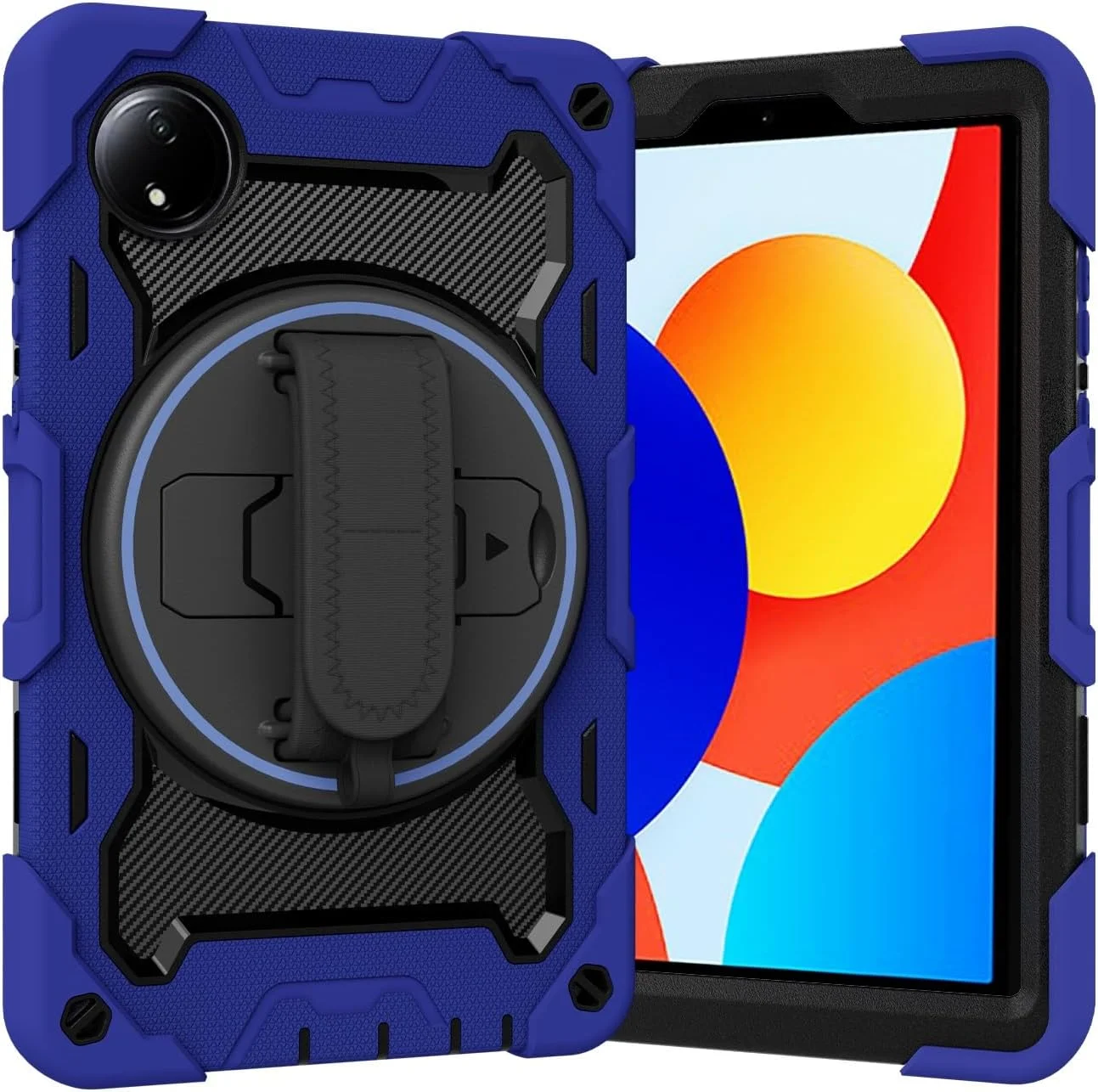 کیف تبلت مسافرتی سازگار با شیائومی Redmi Pad SE 8.7 اینچ 2024، پایه الاستیک چند زاویه + بند چرخان 360 درجه قابل تنظیم، بدنه سه تکه کیف تبلت مسافرتی سازگار با شیائومی Redmi Pad SE 8.7 اینچ 2024، پایه الاستیک چند زاویه + بند چرخان 360 درجه قابل تنظیم، بدنه سه تکه