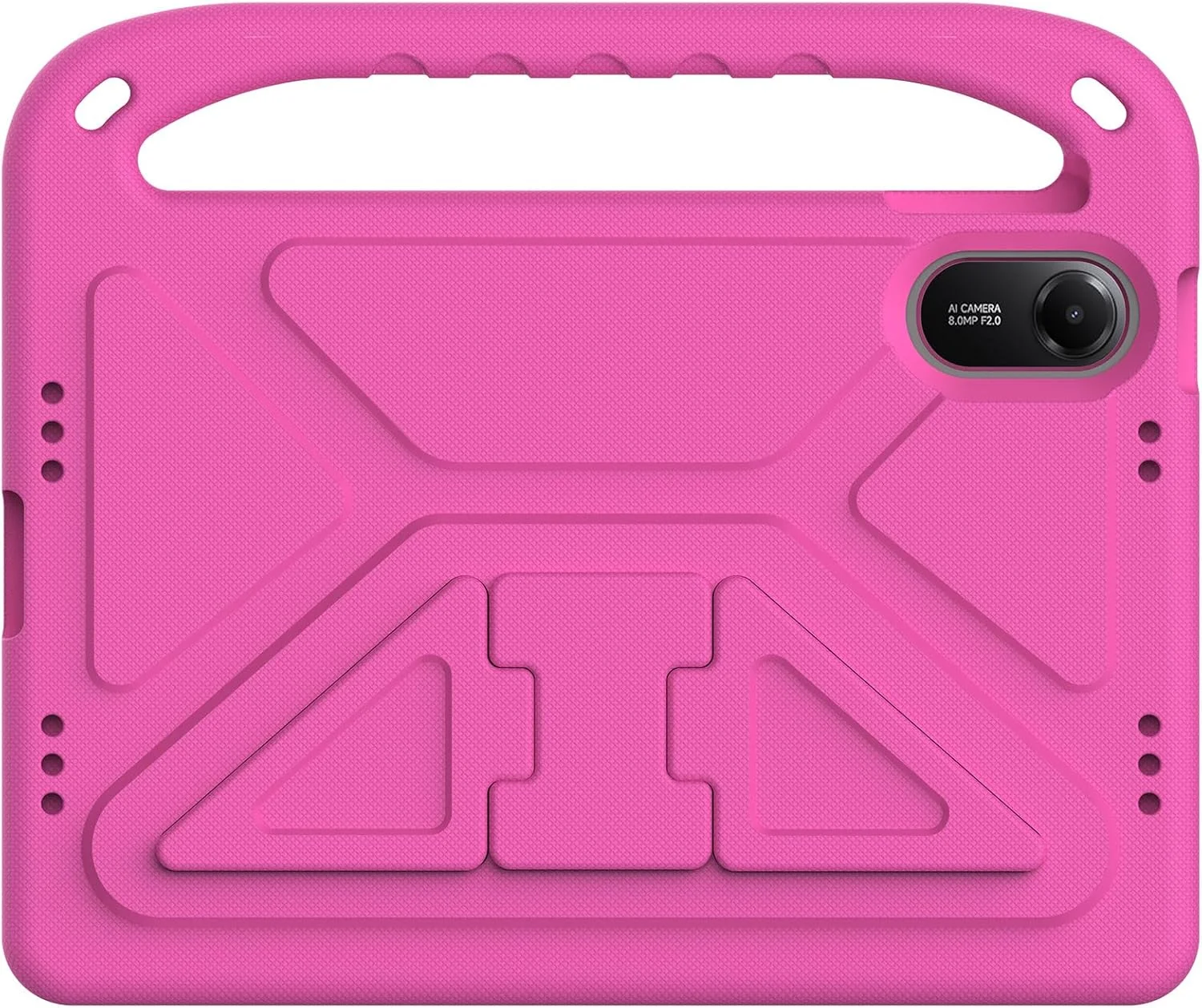 کیف محافظ کودکانه Gruattreay سازگار با تبلت شیائومی Redmi Pad 2 11 اینچ (2025)، روکش فوم EVA مقاوم در برابر ضربه با پایه نگهدارنده قابل حمل (صورتی)